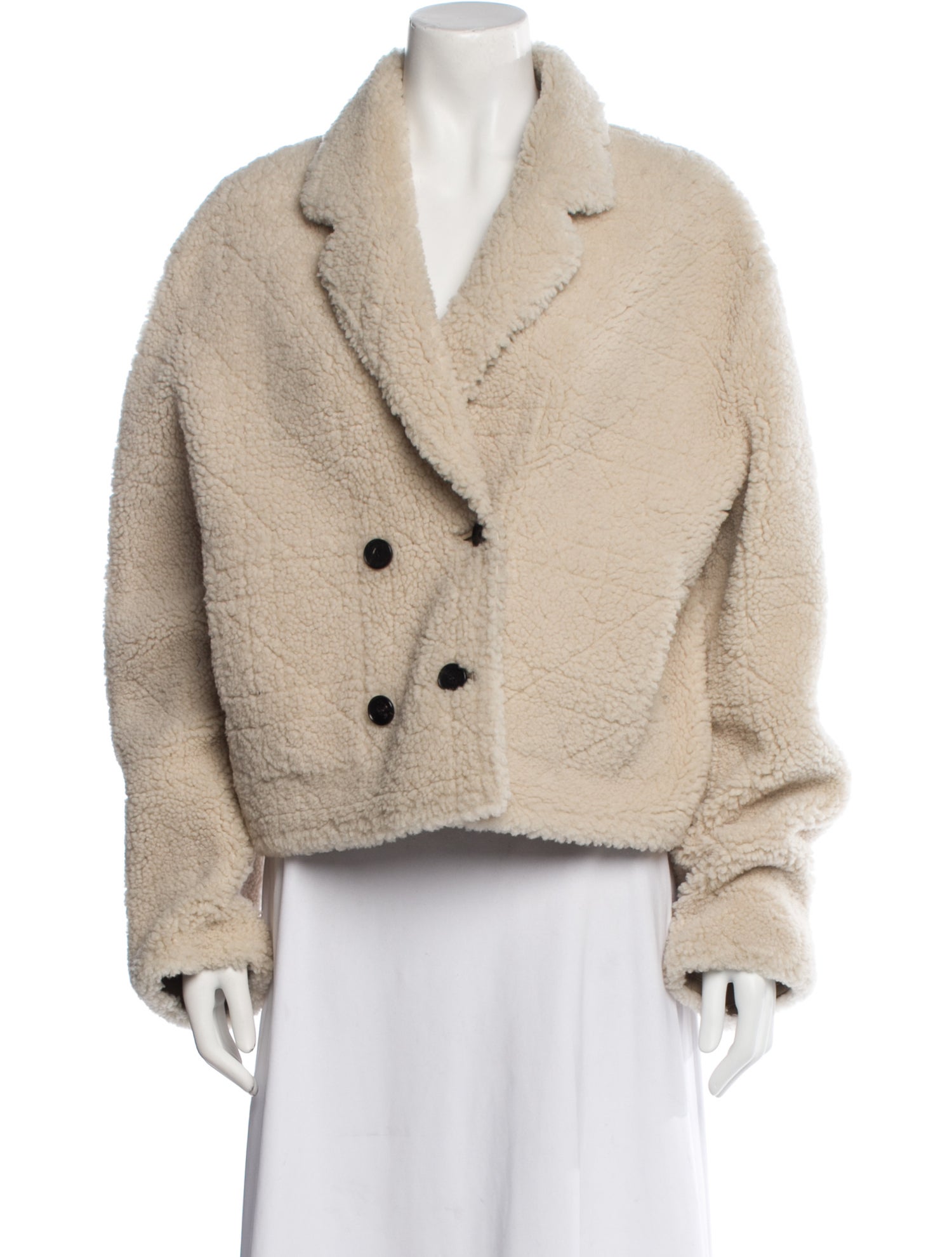 Christian Dior Wool Faux Fur Coat