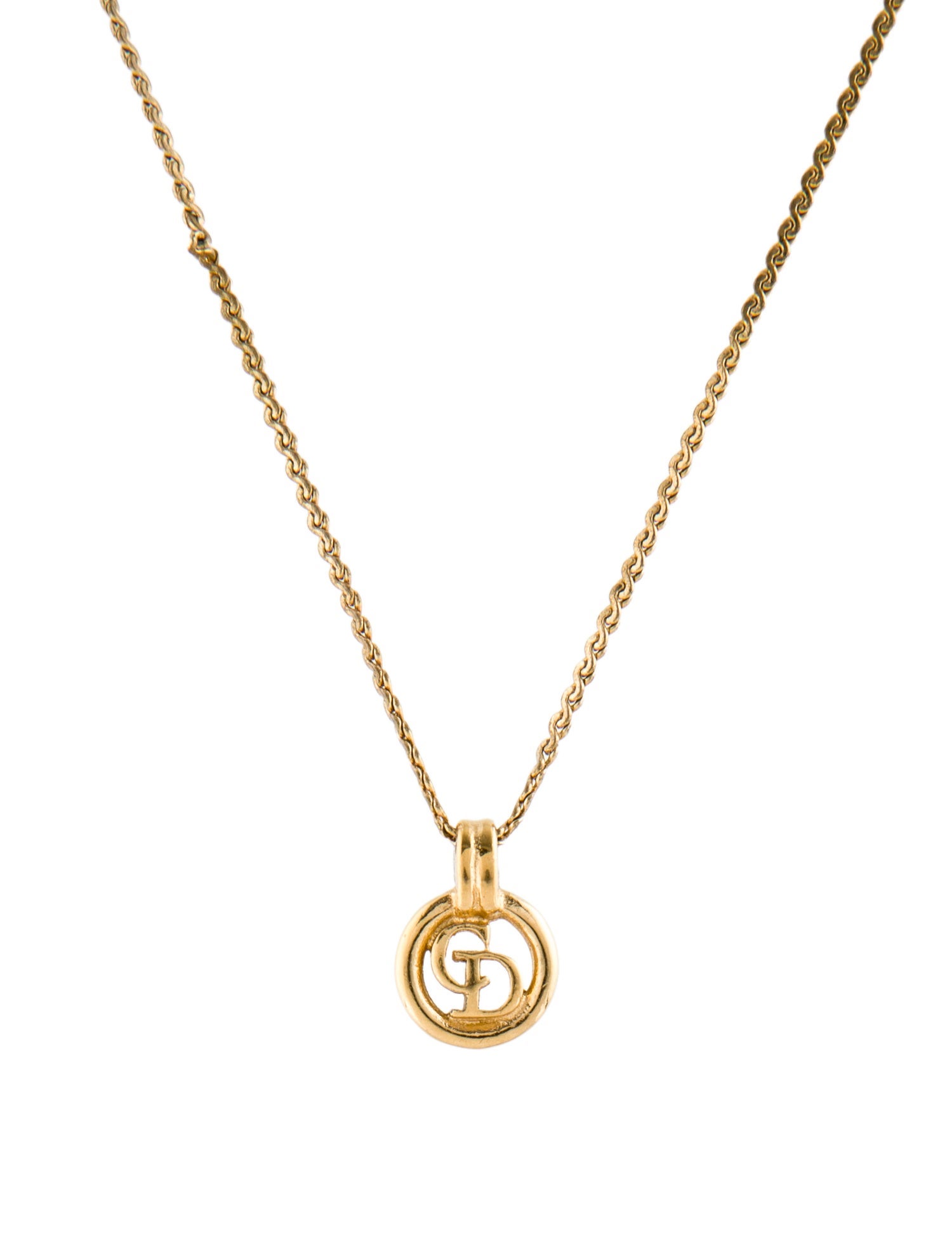 Christian Dior Vintage CD Pendant Necklace