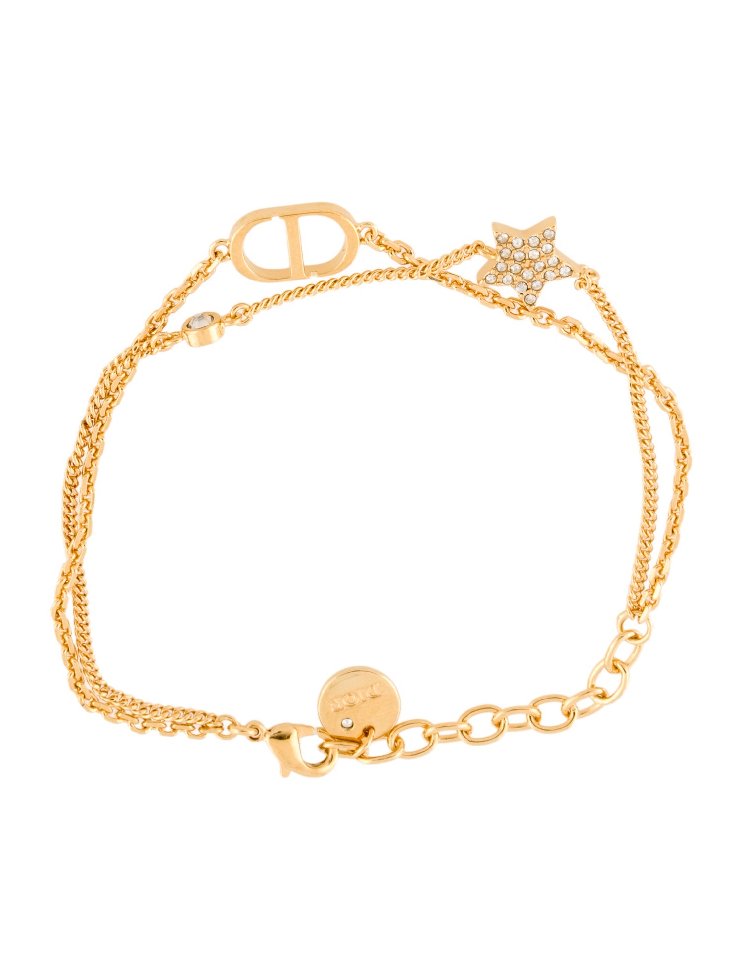 Christian Dior Crystal Petite CD Double Bracelet