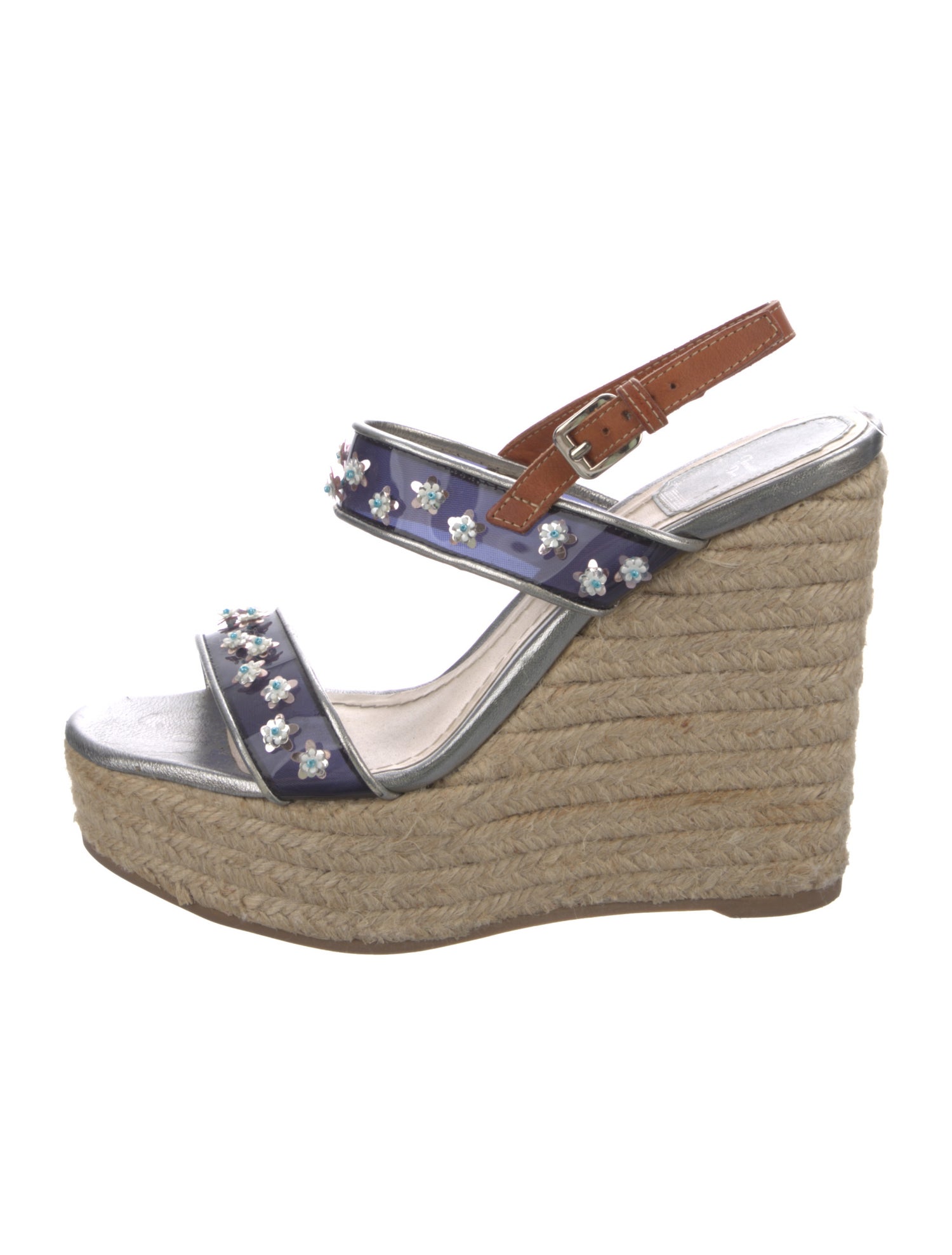 Christian Dior Leather Beaded Accents Espadrilles