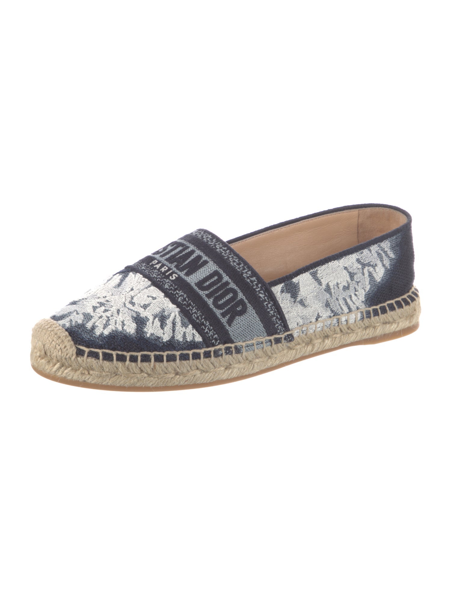 Christian Dior Printed Embroidered Accent Espadrilles