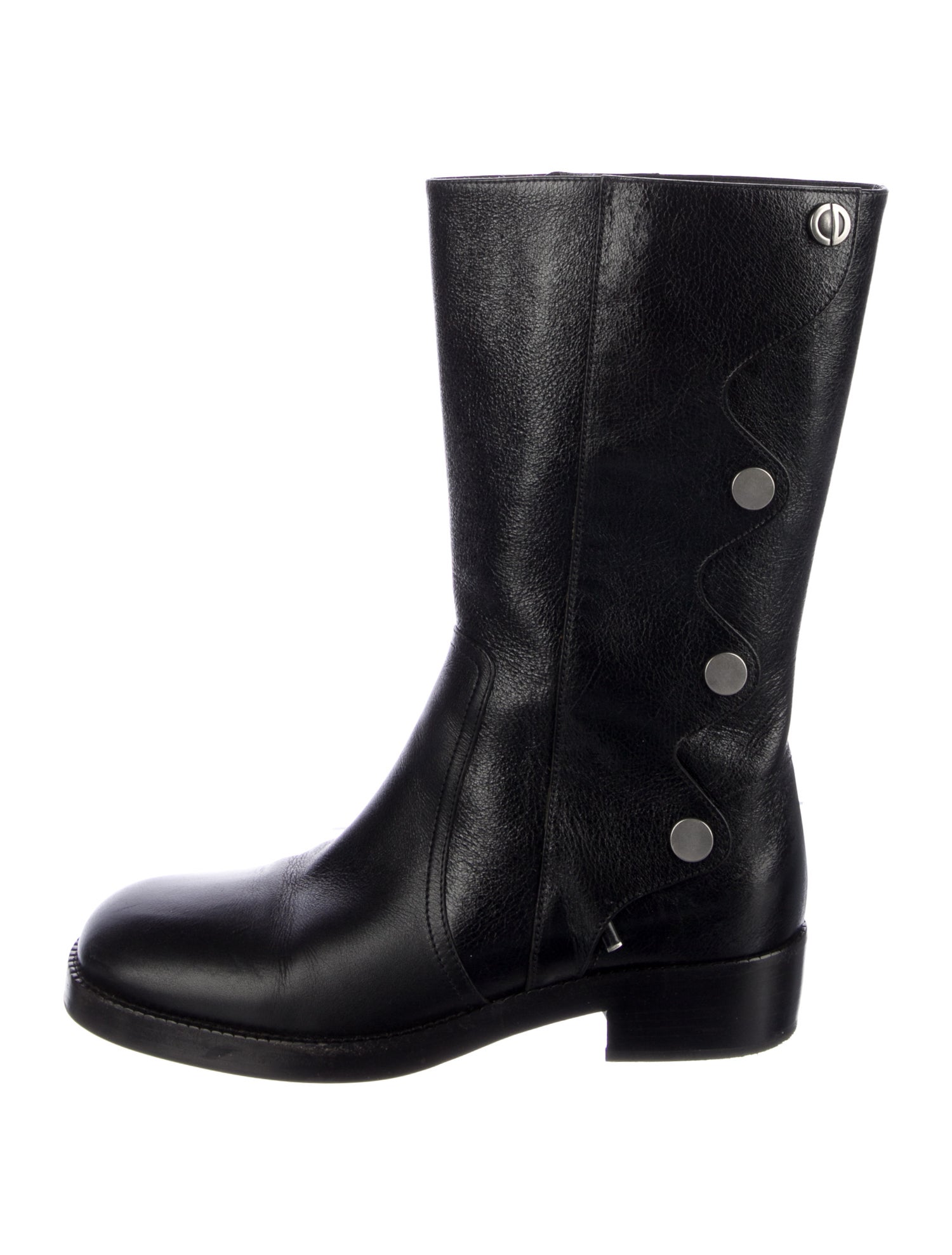 Christian Dior Leather Moto Boots
