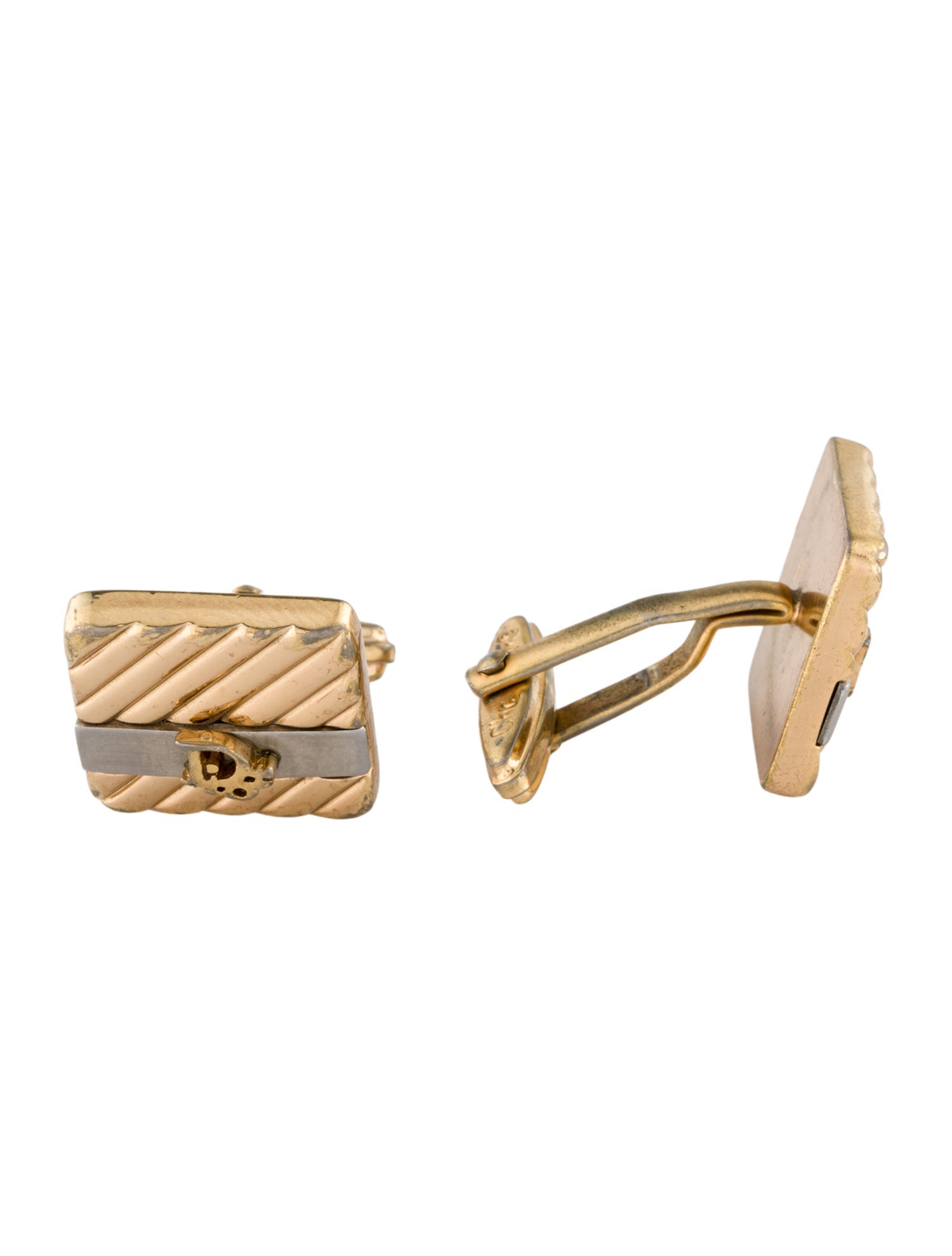 Christian Dior Vintage Two-Tone Cufflinks