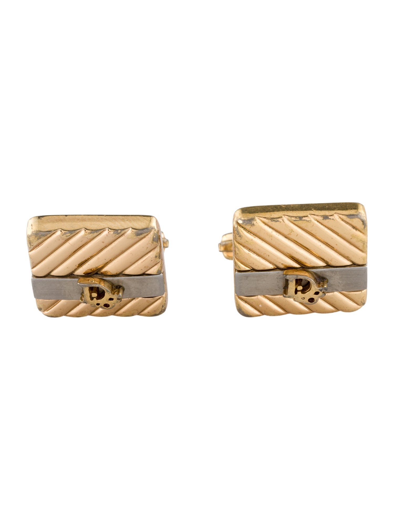 Christian Dior Vintage Two-Tone Cufflinks