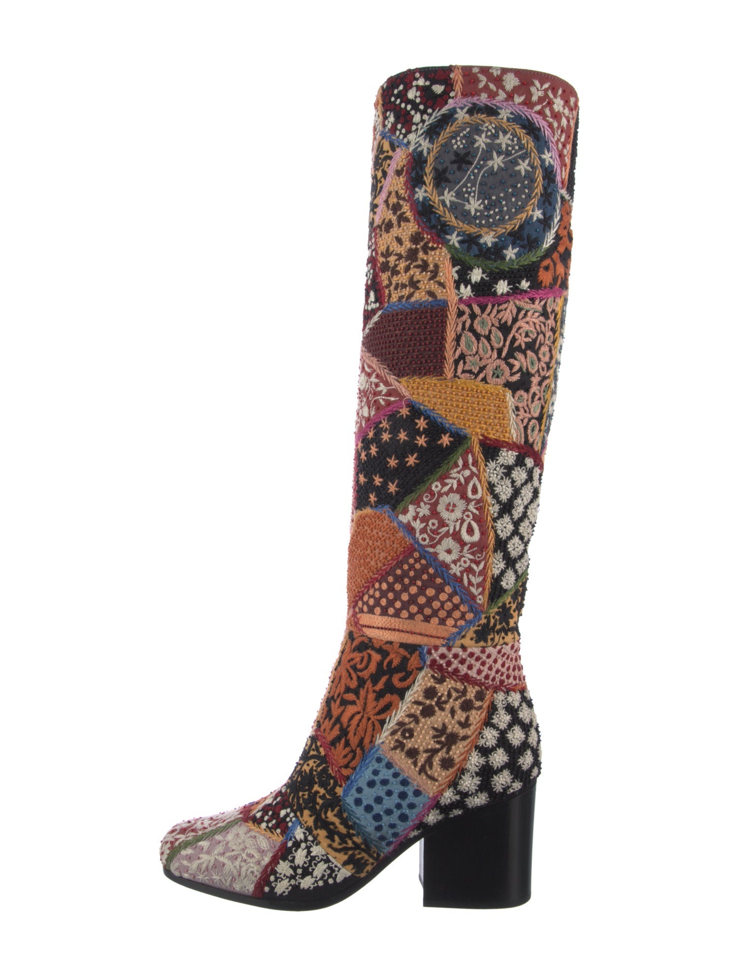Christian Dior Printed Embroidered Accent Riding Boots