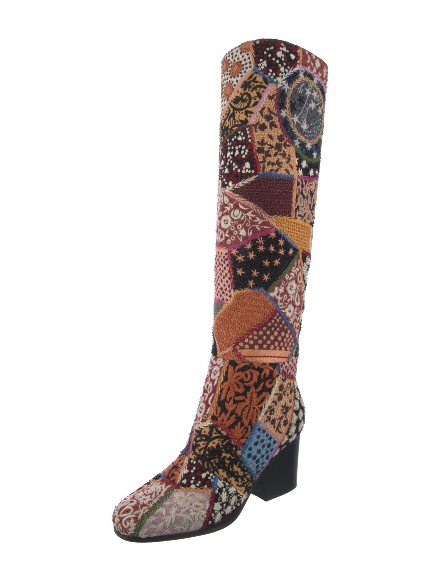 Christian Dior Printed Embroidered Accent Riding Boots