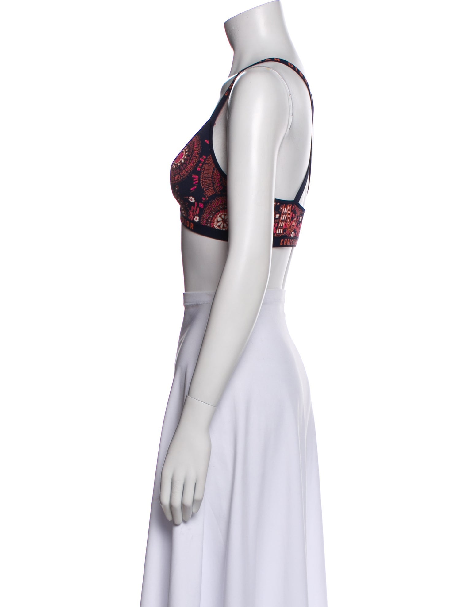 Christian Dior Printed V-Neck Crop Top