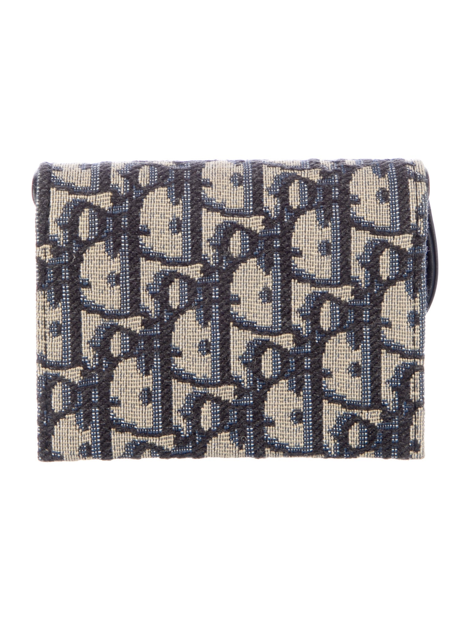 Christian Dior Oblique Saddle 5-Gusset Card Holder Oblique Jacquard Compact Wallet
