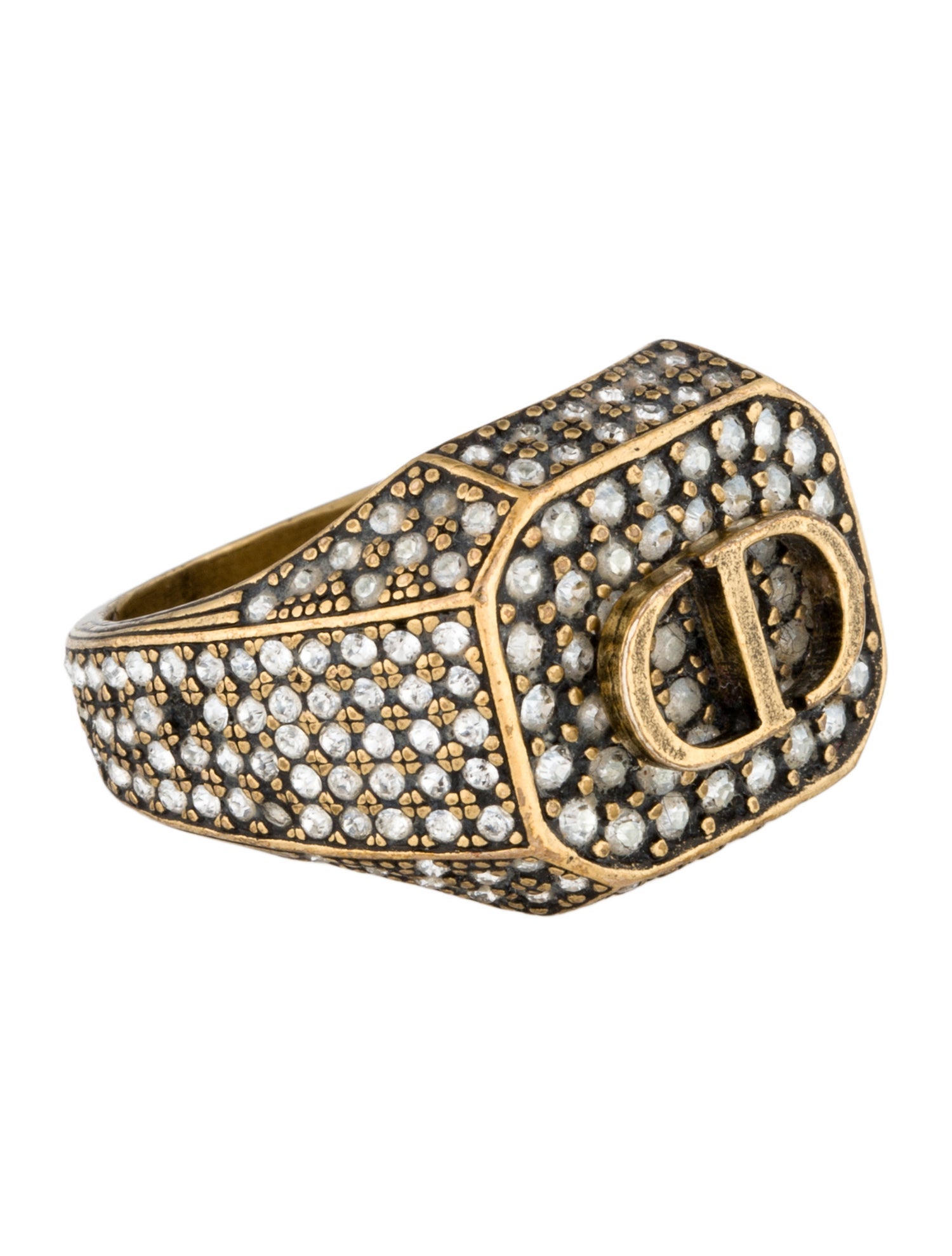 Christian Dior Crystal CD Ring
