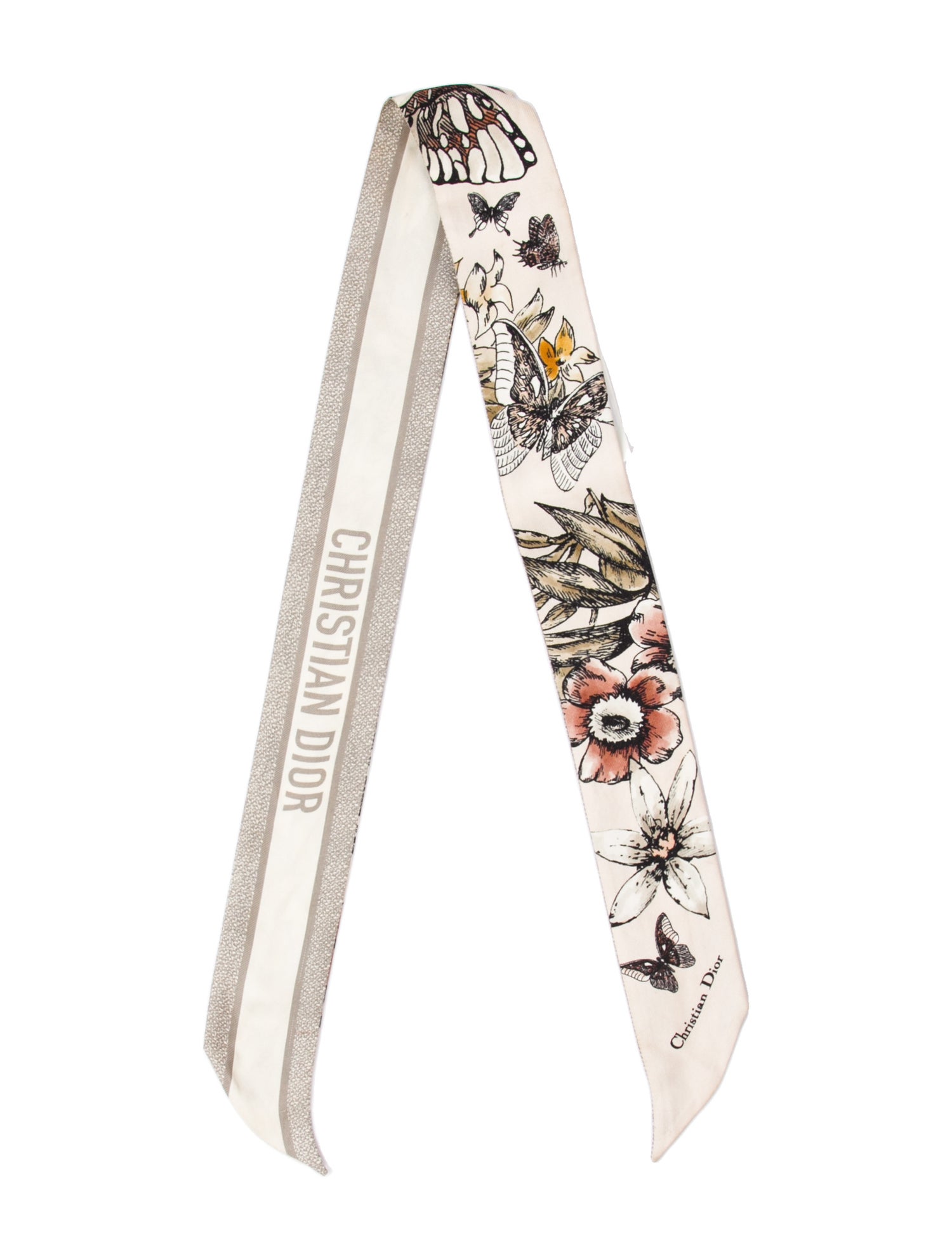 Christian Dior Silk Floral Print Bandeau