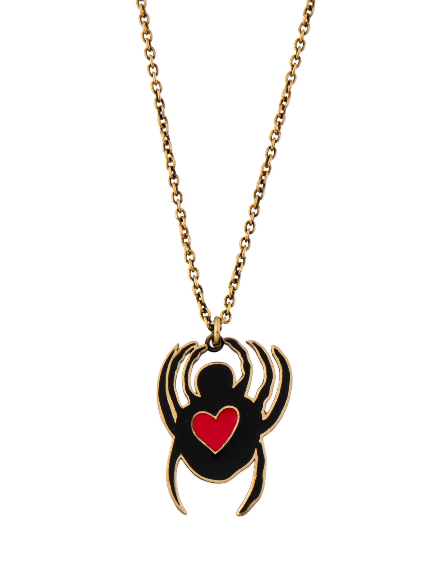 Christian Dior Enamel Spider Pendant Necklace