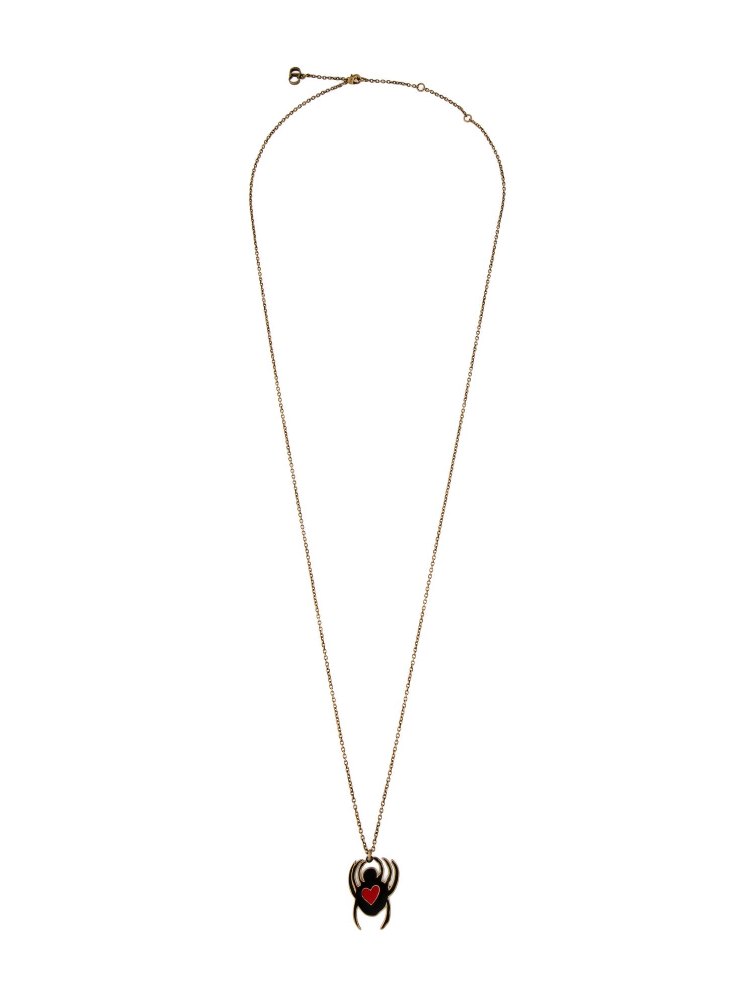 Christian Dior Enamel Spider Pendant Necklace