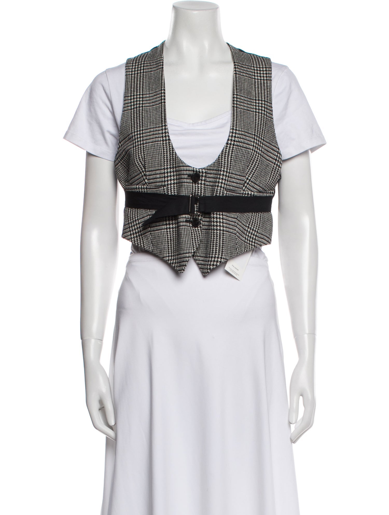 Christian Dior Virgin Wool Houndstooth Print Vest