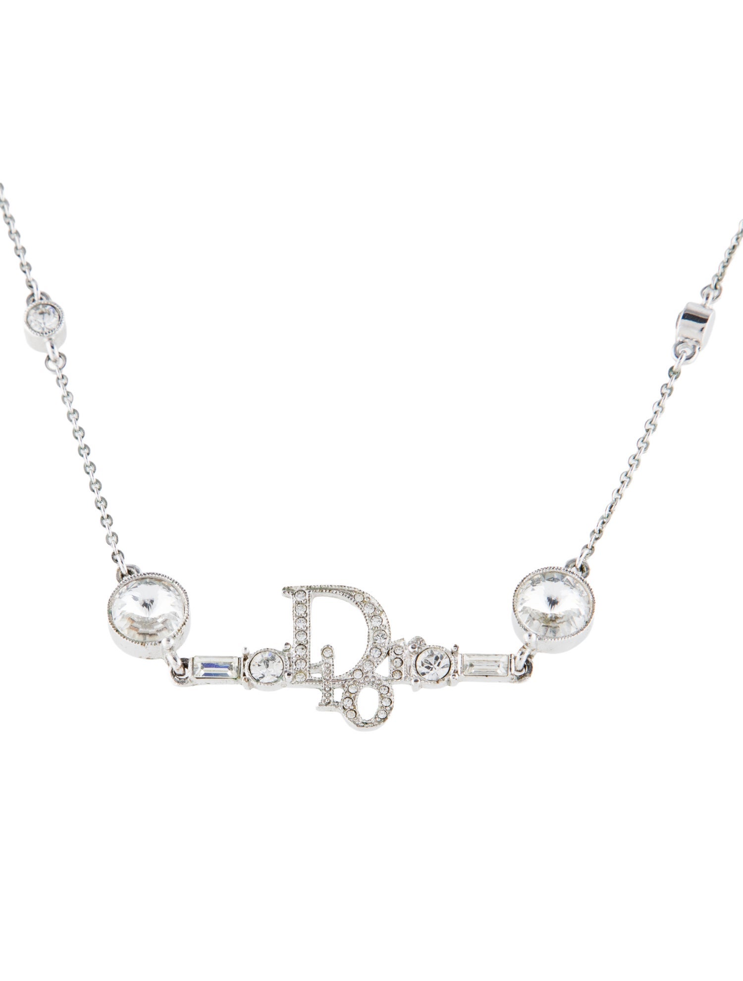 Christian Dior Crystal Logo Choker Necklace