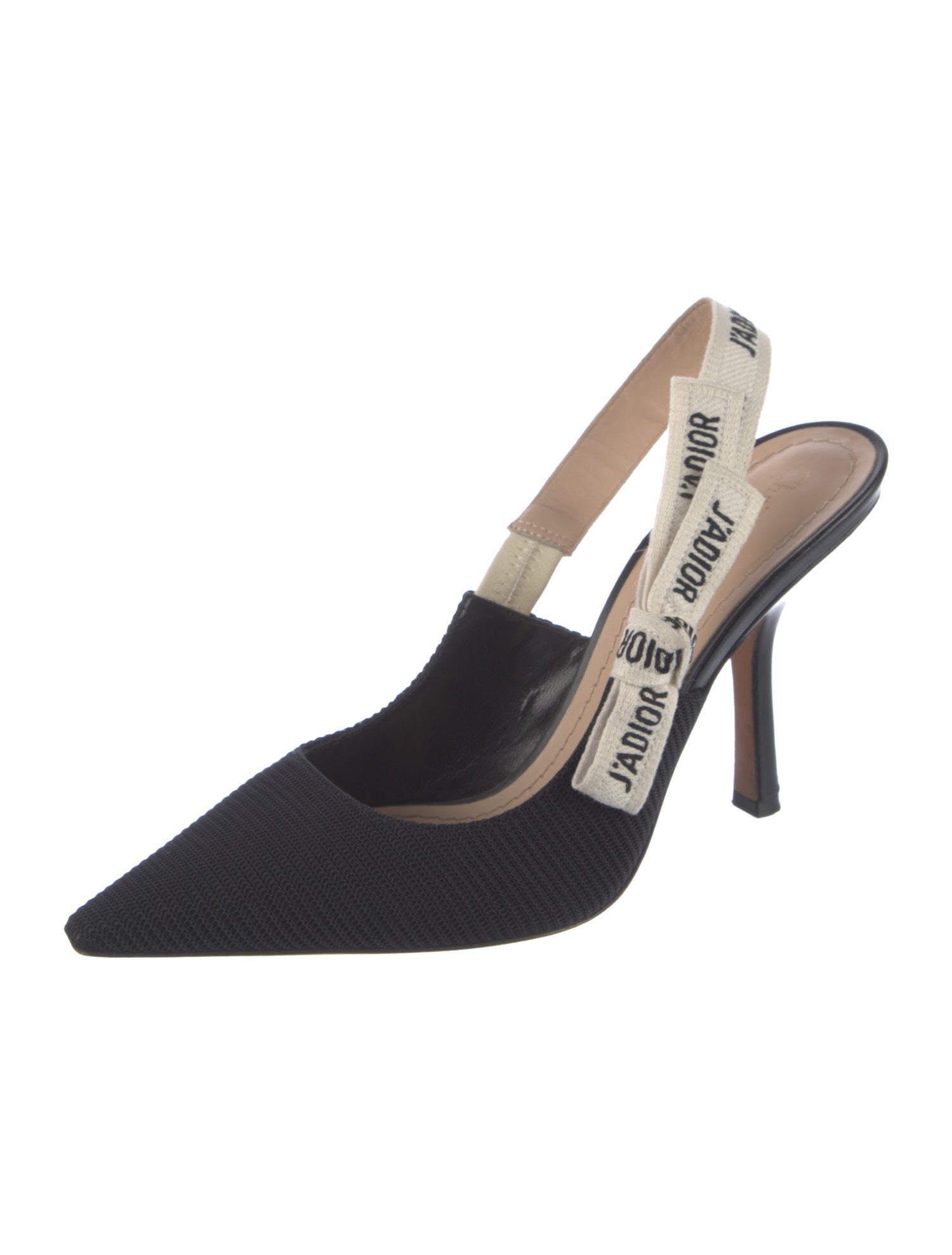 Christian Dior Colorblock Pattern Bow Accents Slingback Pumps