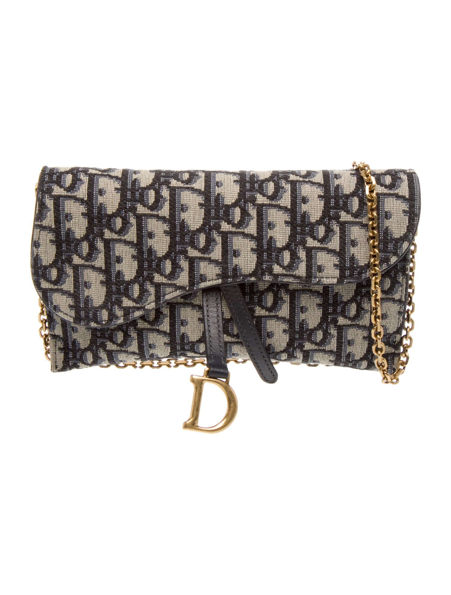 Christian Dior Oblique Jacquard Wallet on Chain