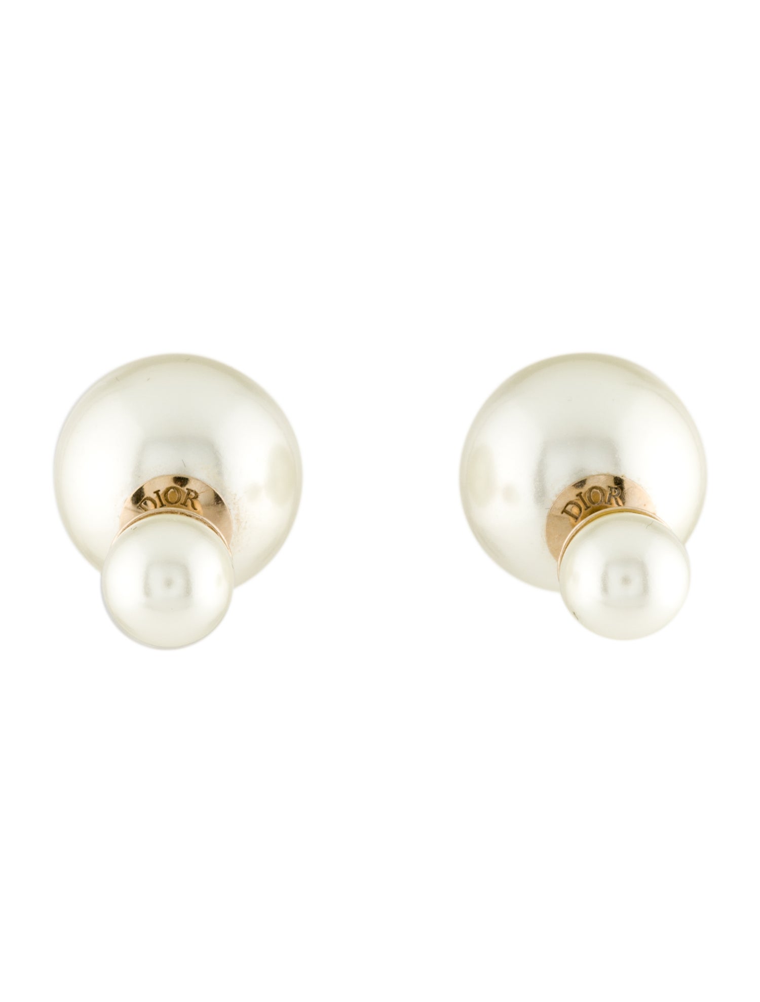 Christian Dior Faux Pearl Tribales Stud Earrings