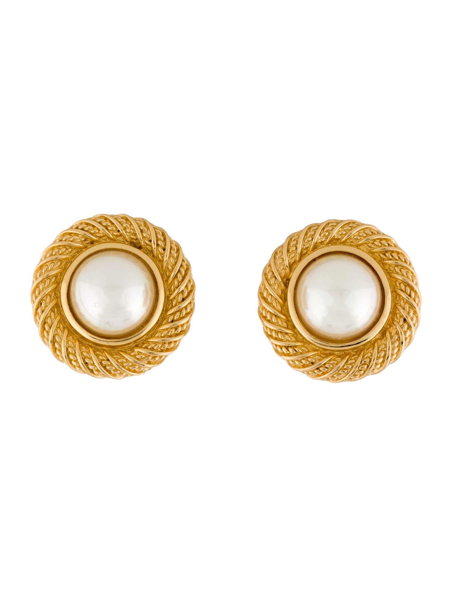 Christian Dior Vintage Faux Pearl Clip-On Earrings