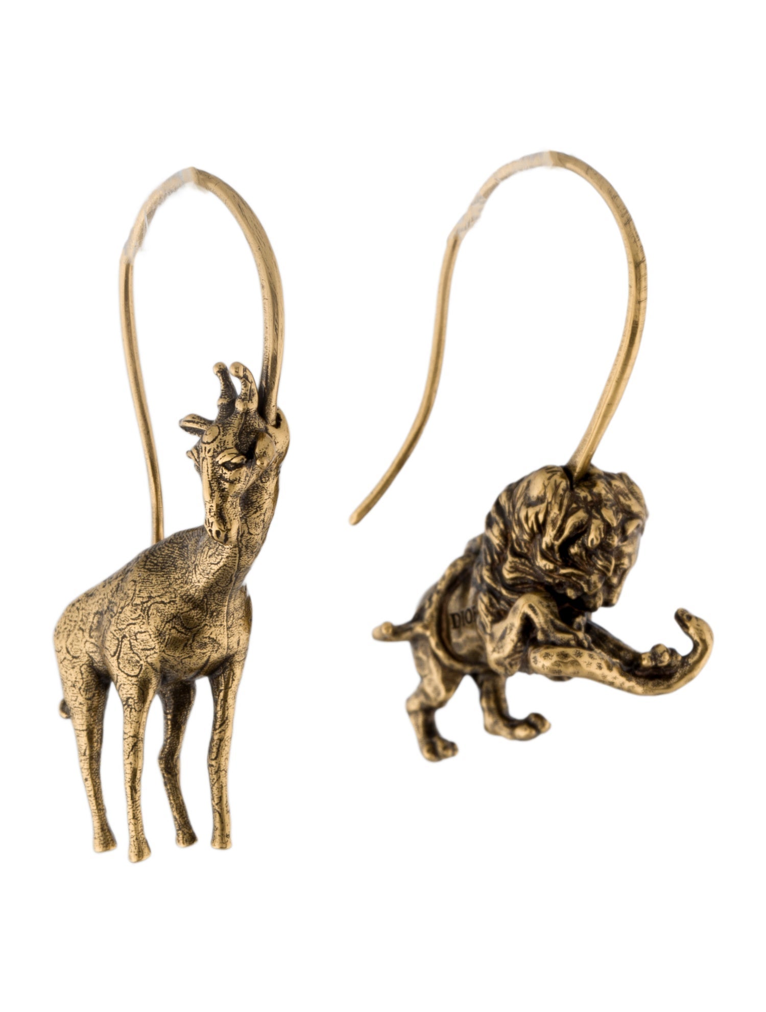 Christian Dior Lion & Giraffe D-Wild Drop Earrings