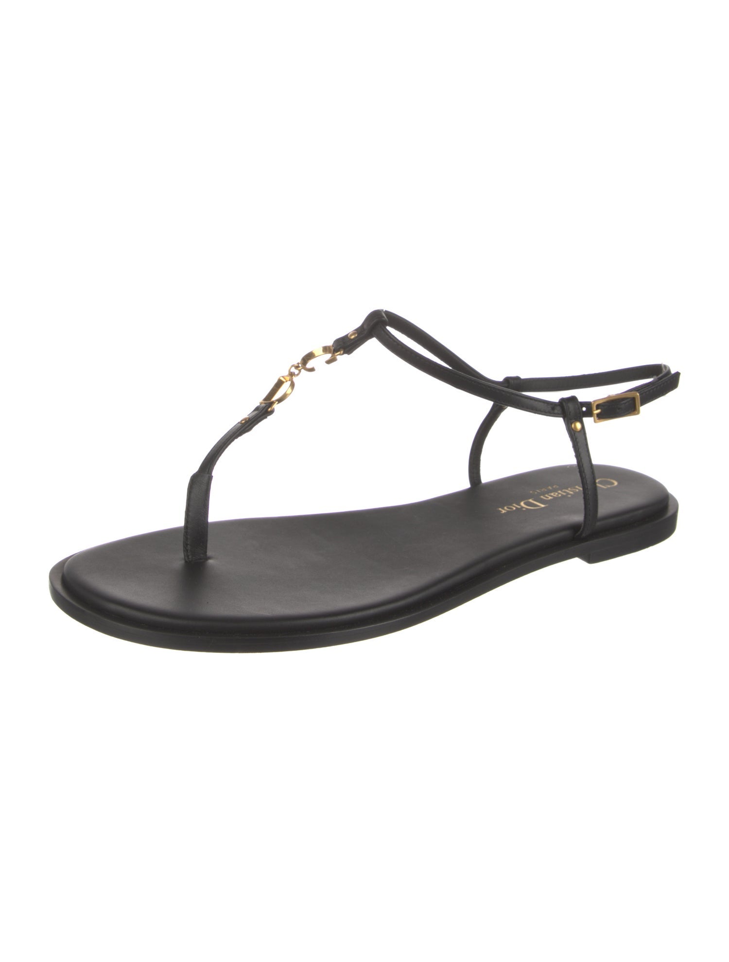 Christian Dior Leather T-Strap Sandals