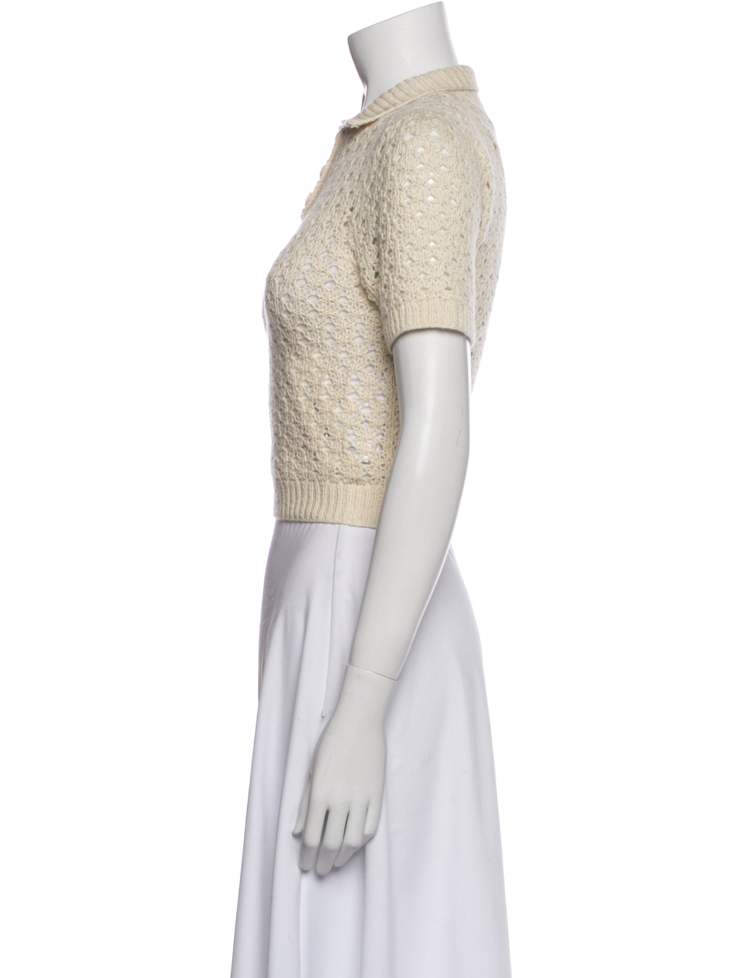 Christian Dior Alpaca Short Sleeve Crop Top