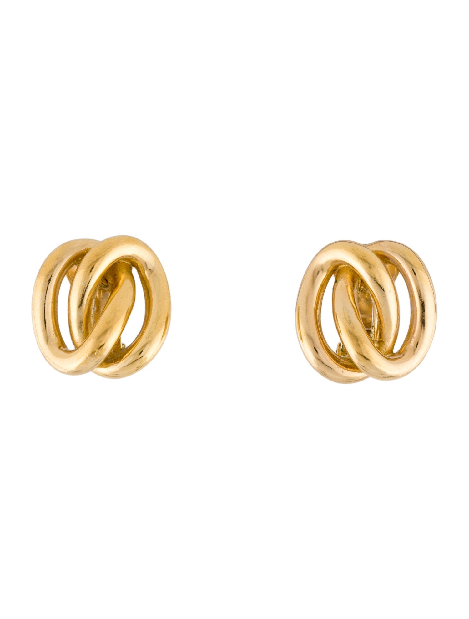 Christian Dior Vintage Intertwined Stud Clip-On Earrings