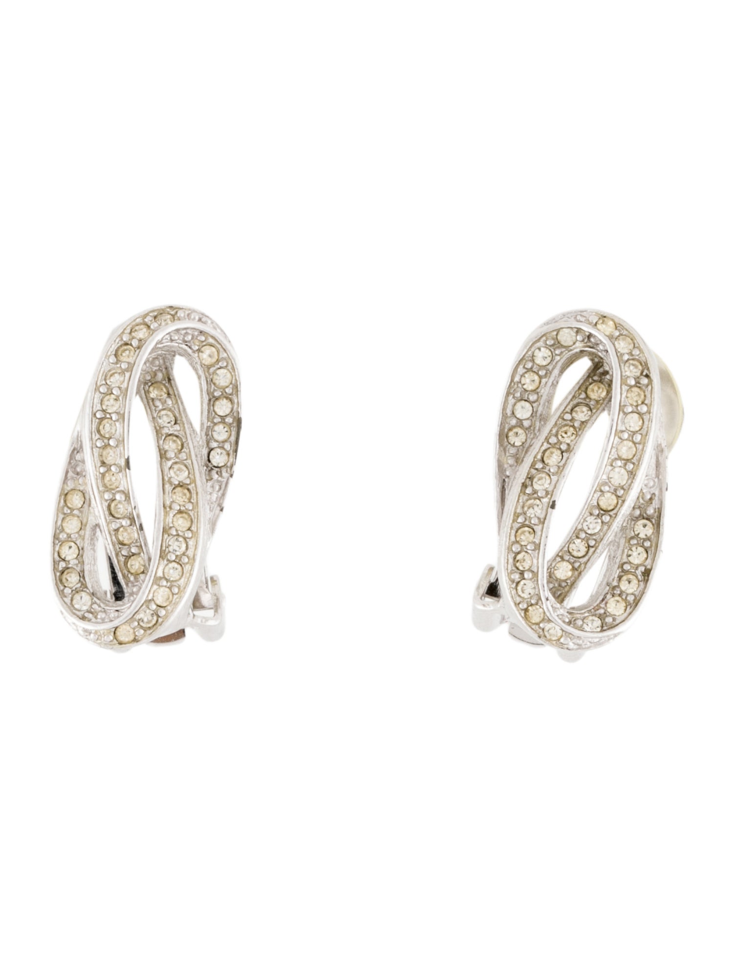 Christian Dior Vintage Crystal Clip-On Earrings