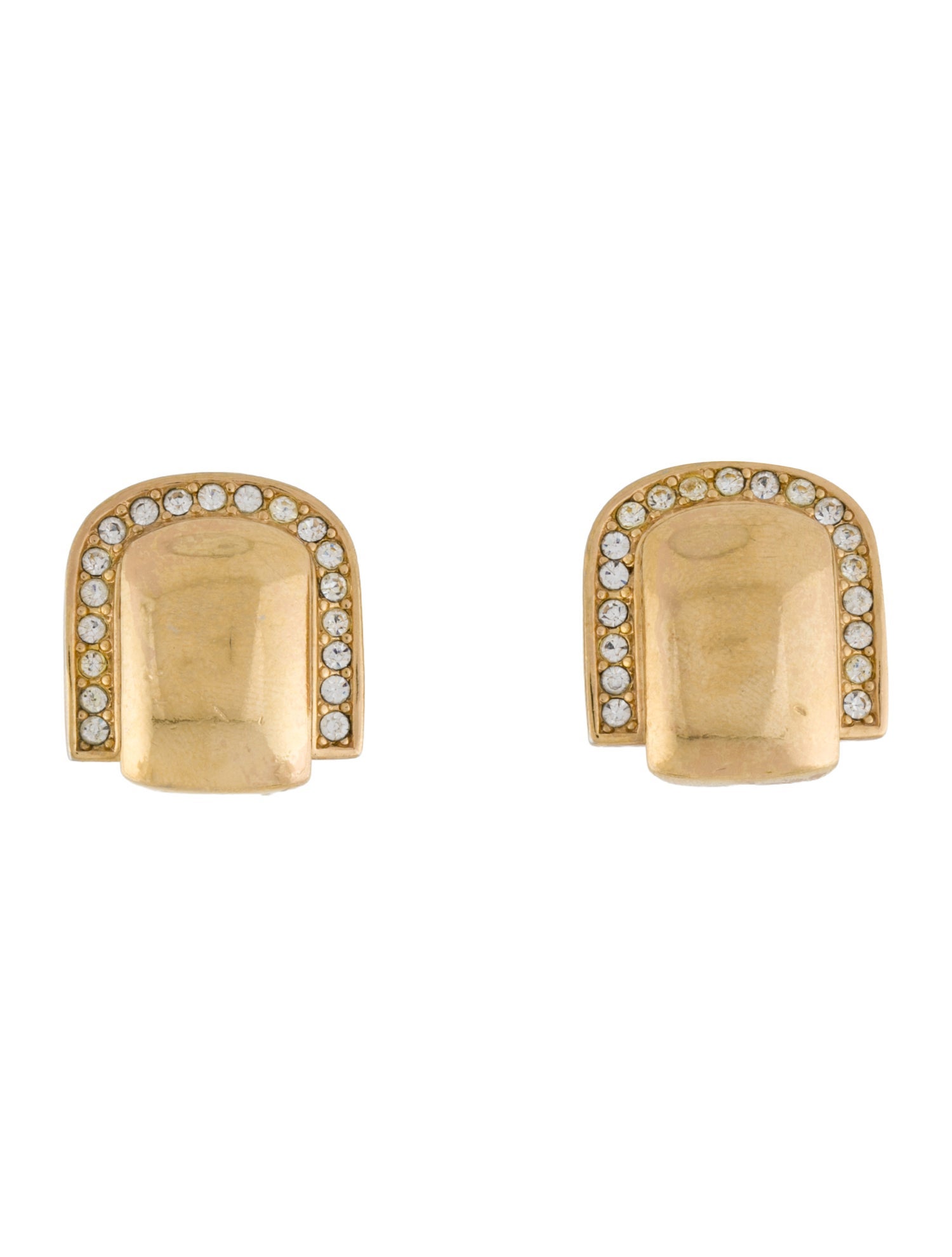 Christian Dior Vintage Crystal Drop Clip-On Earrings