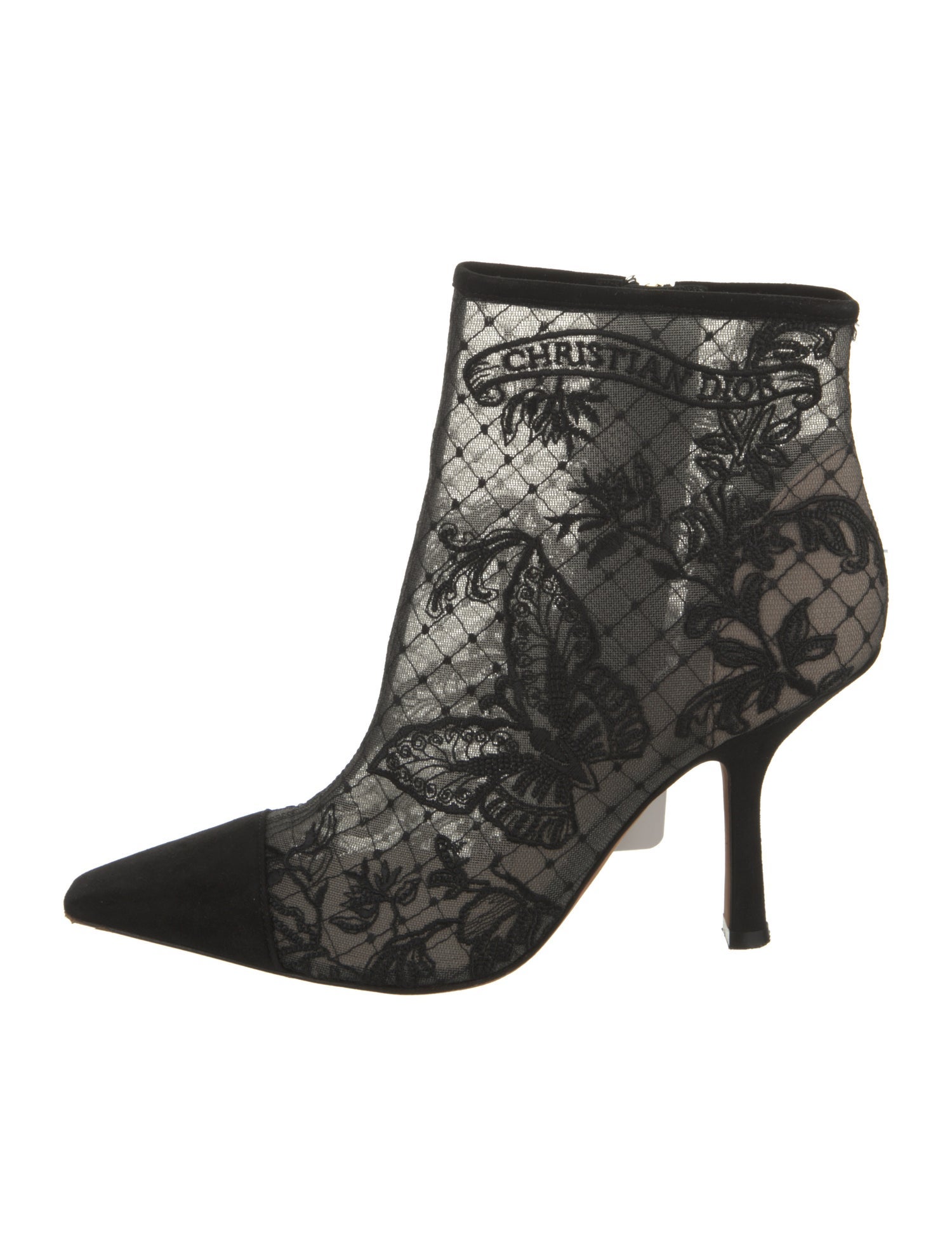Christian Dior Mesh Lace Pattern Boots