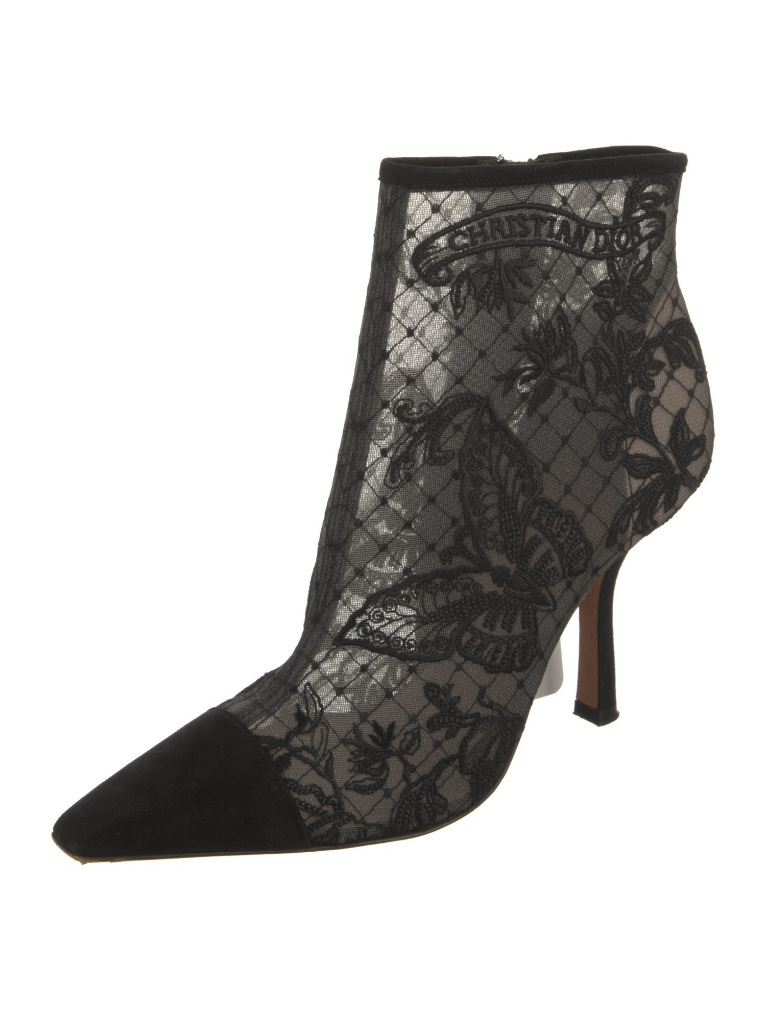 Christian Dior Mesh Lace Pattern Boots