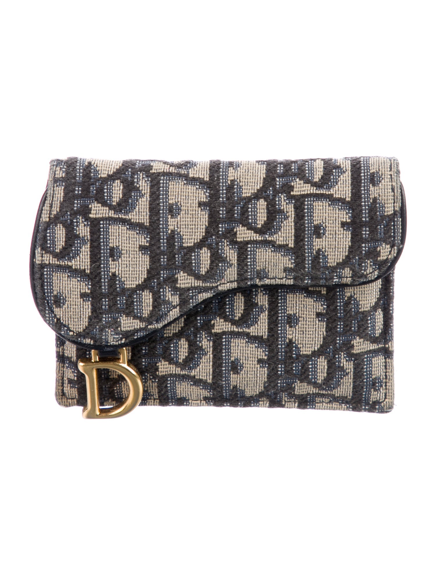 Christian Dior 2022 Oblique Saddle Compact Compact Wallet