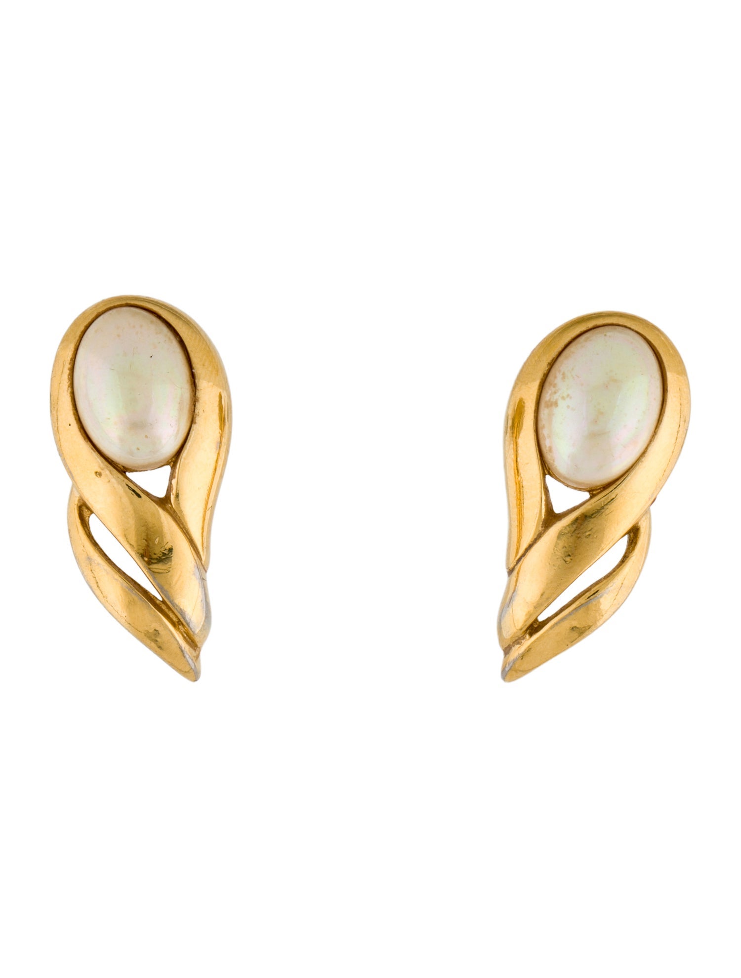 Christian Dior Vintage Faux Pearl Stud Earrings