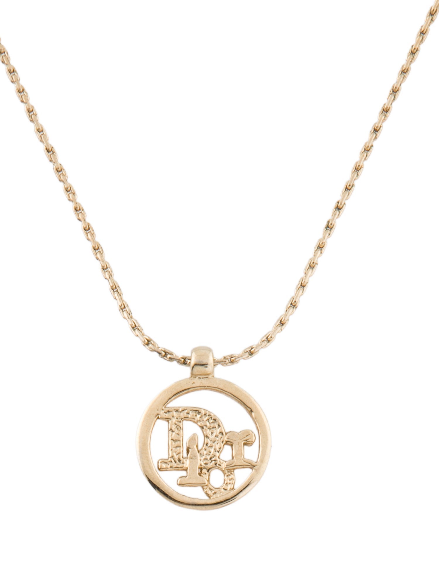 Christian Dior Vintage logo Pendant Necklace
