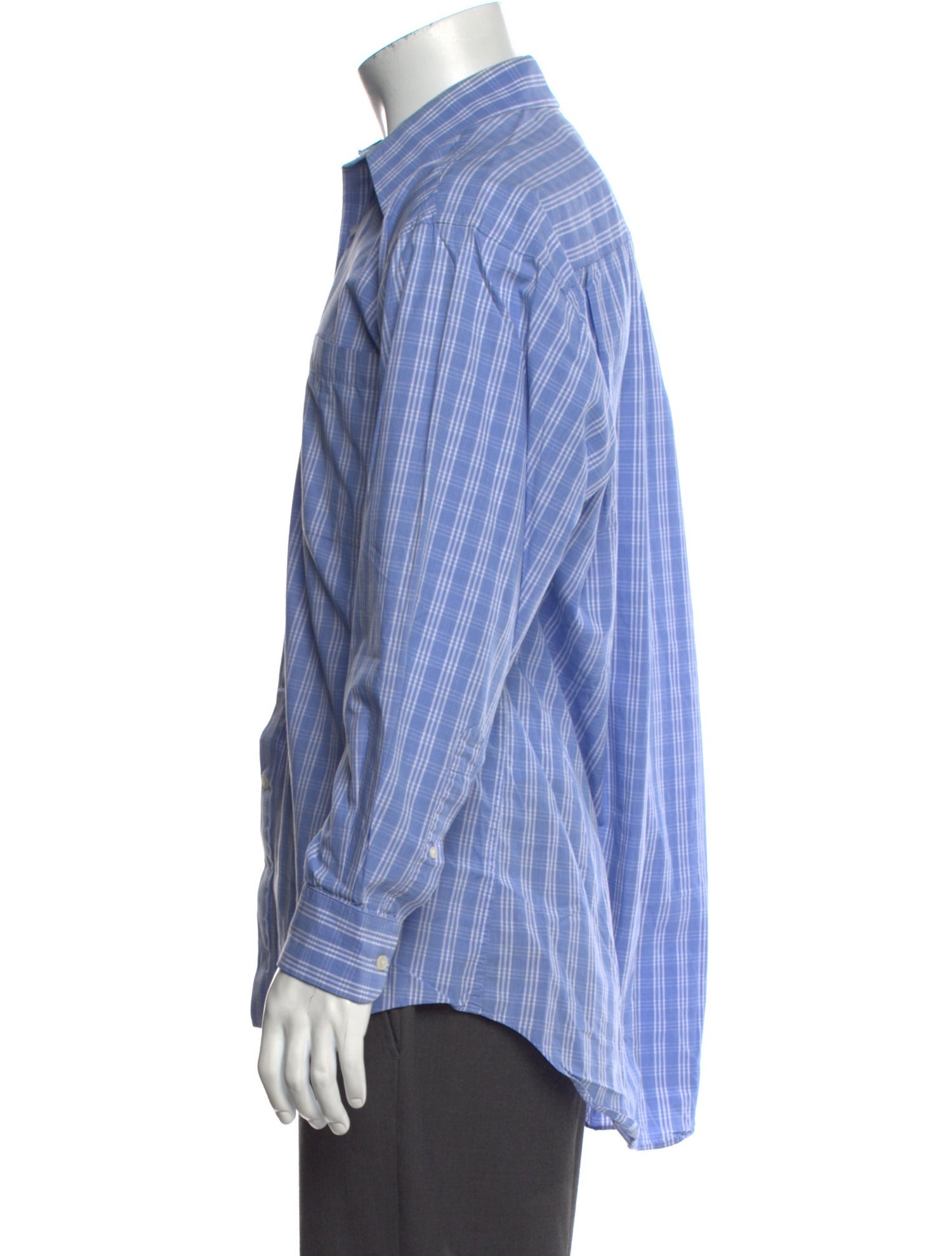 Christian Dior Monsieur Vintage Plaid Print Dress Shirt