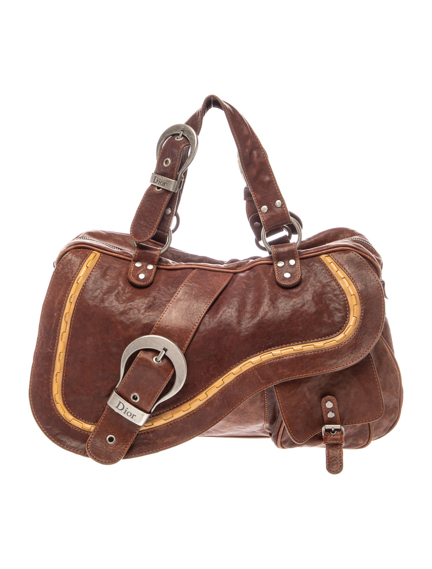 Christian Dior Leather Gaucho Saddle Vintage