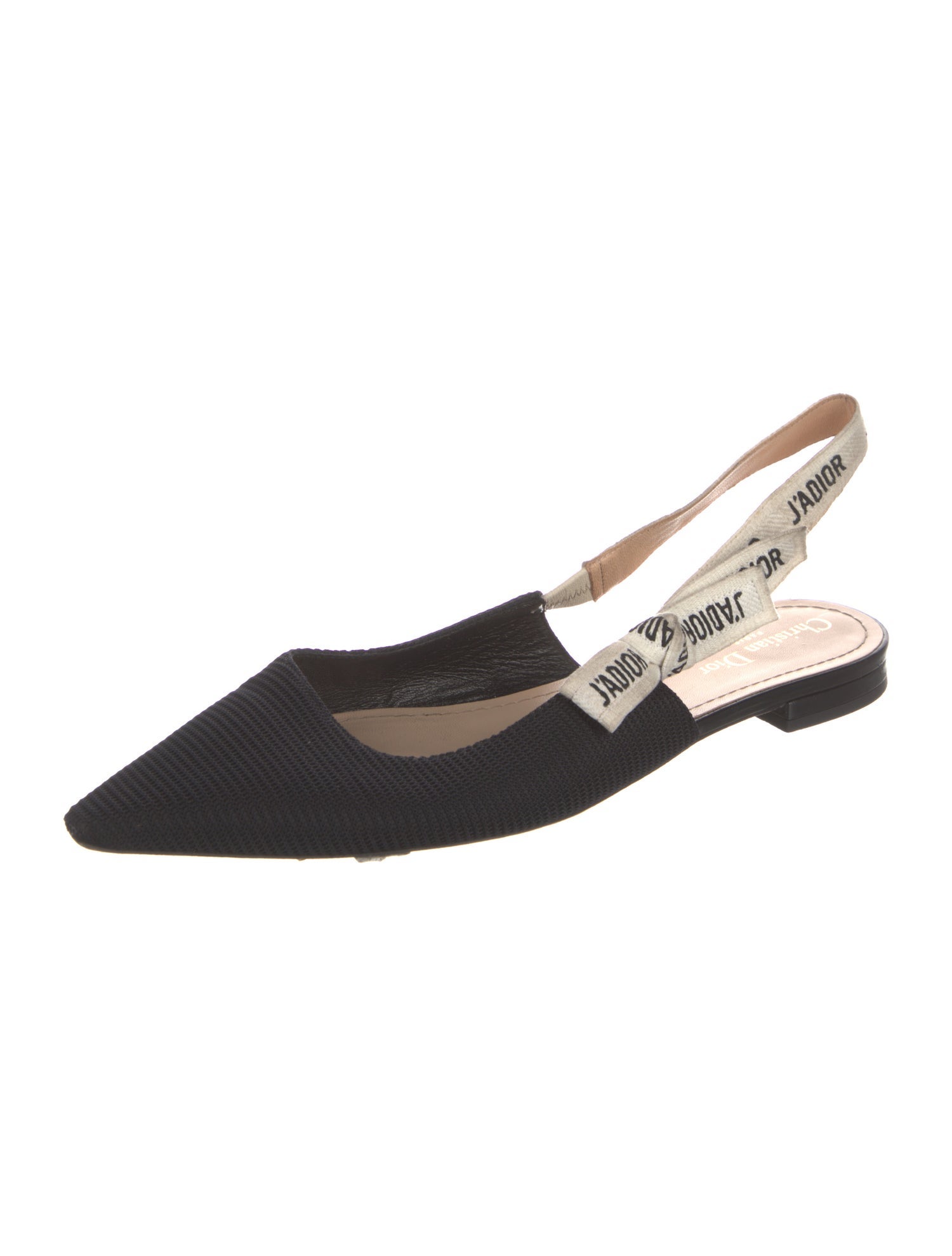 Christian Dior Colorblock Pattern Bow Accents Slingback Flats