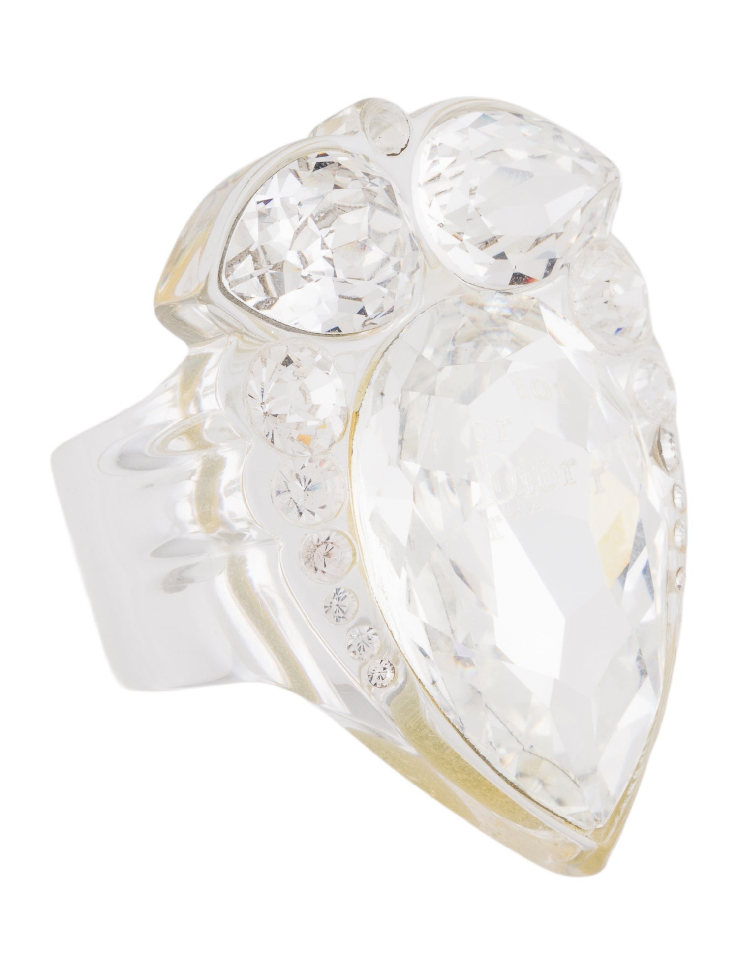 Christian Dior Crystal & Resin Cocktail Ring