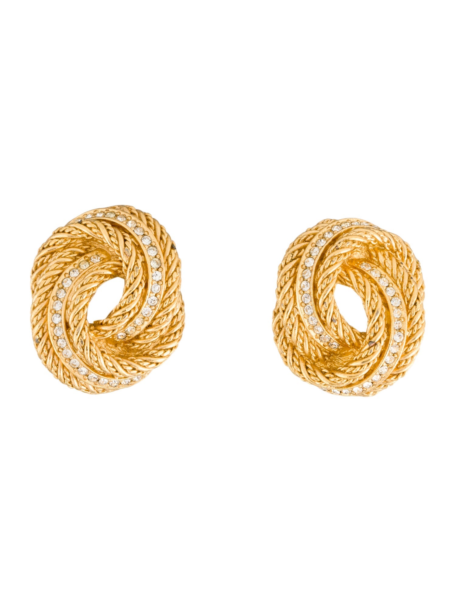 Christian Dior Crystal Vintage Clip-On Earrings