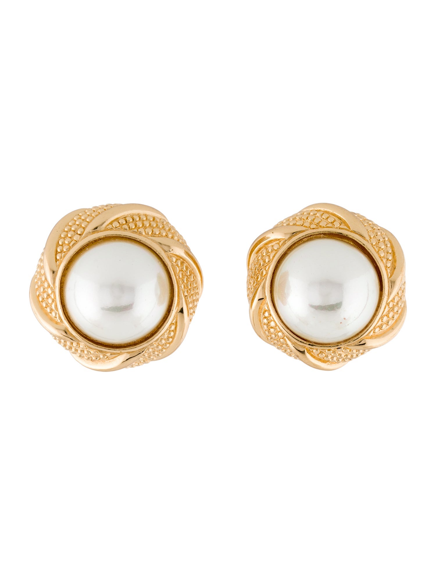 Christian Dior Vintage Faux Pearl Clip-On Earrings