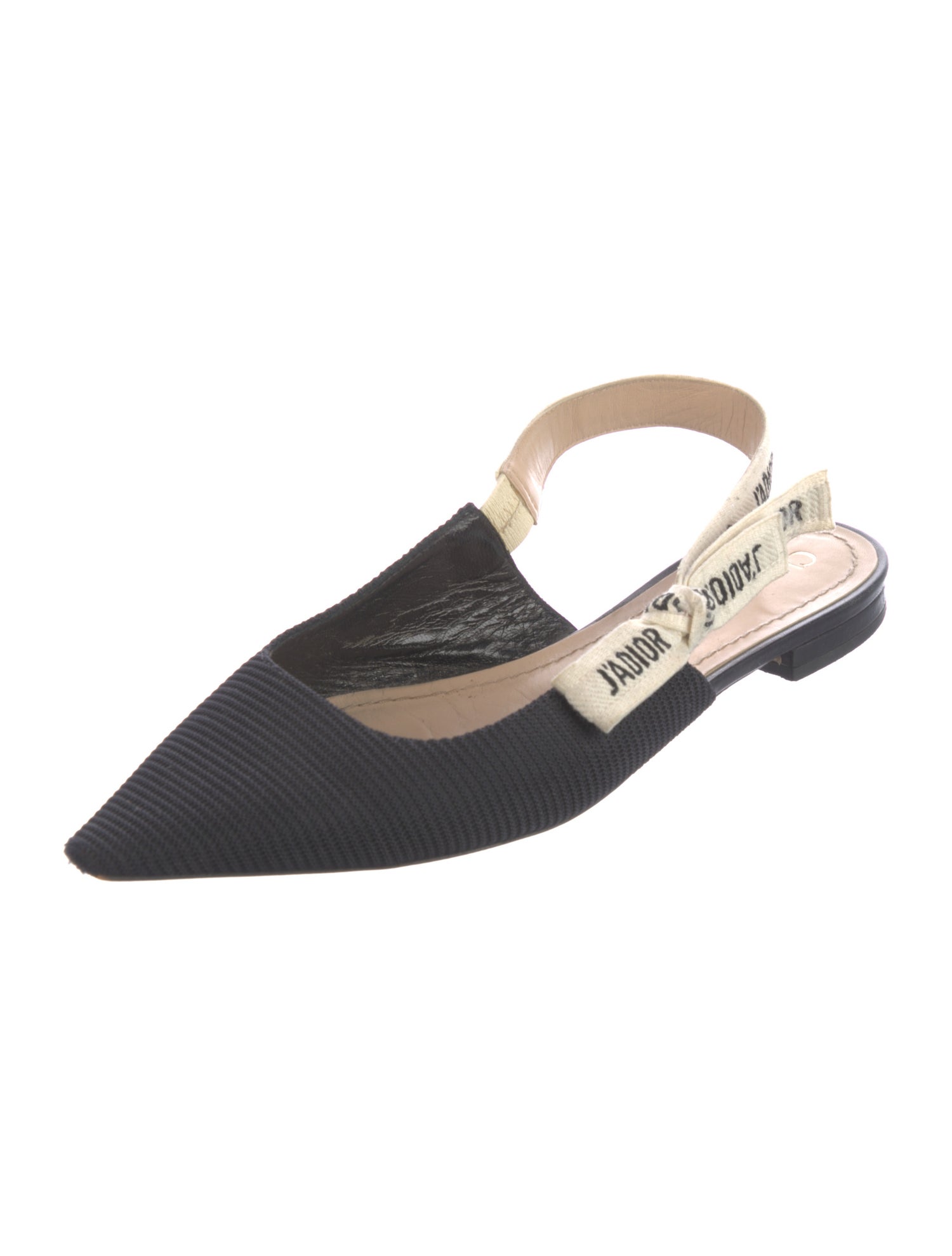 Christian Dior Canvas Printed Slingback Flats