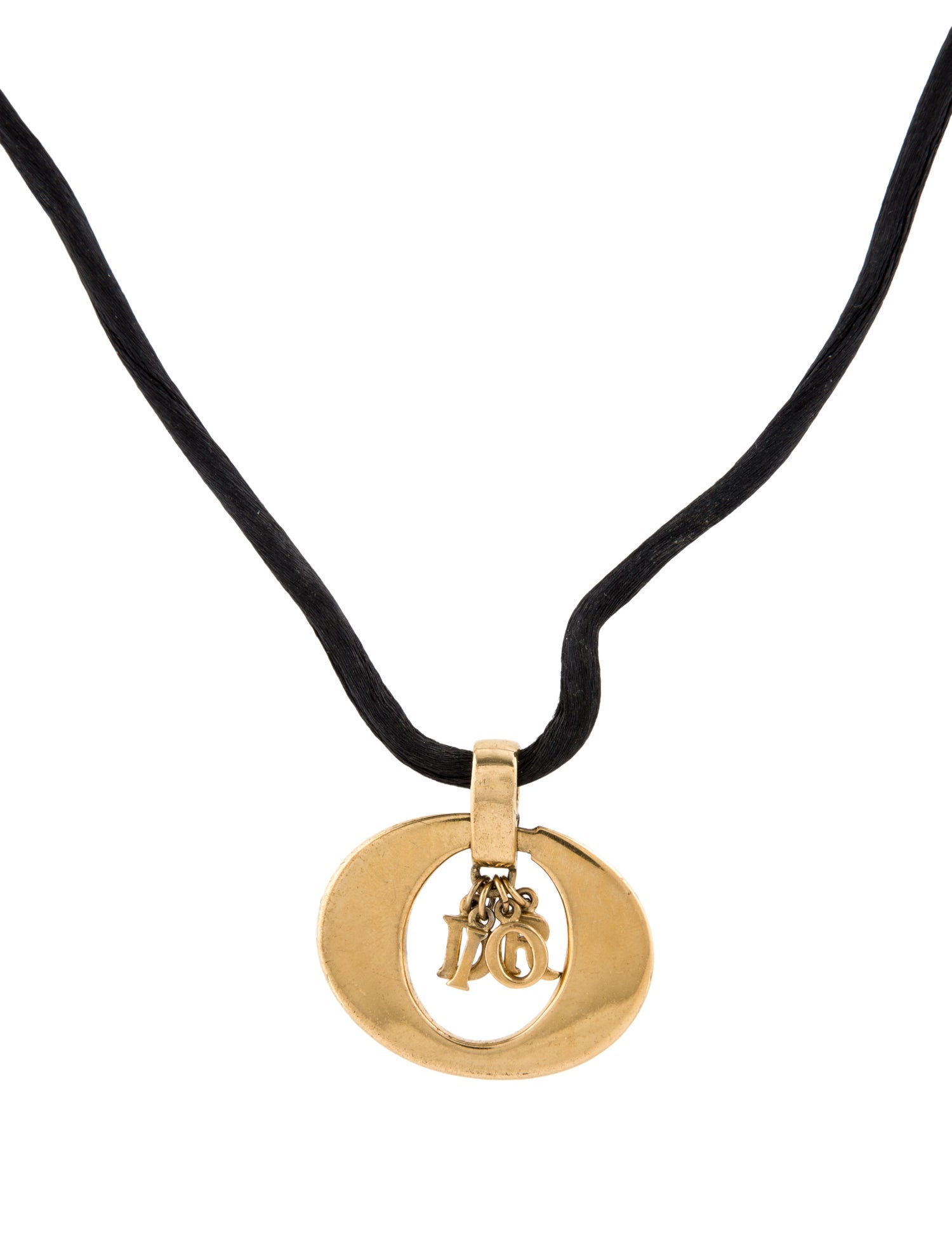 Christian Dior Vintage Logo Charms 'O' Pendant Necklace