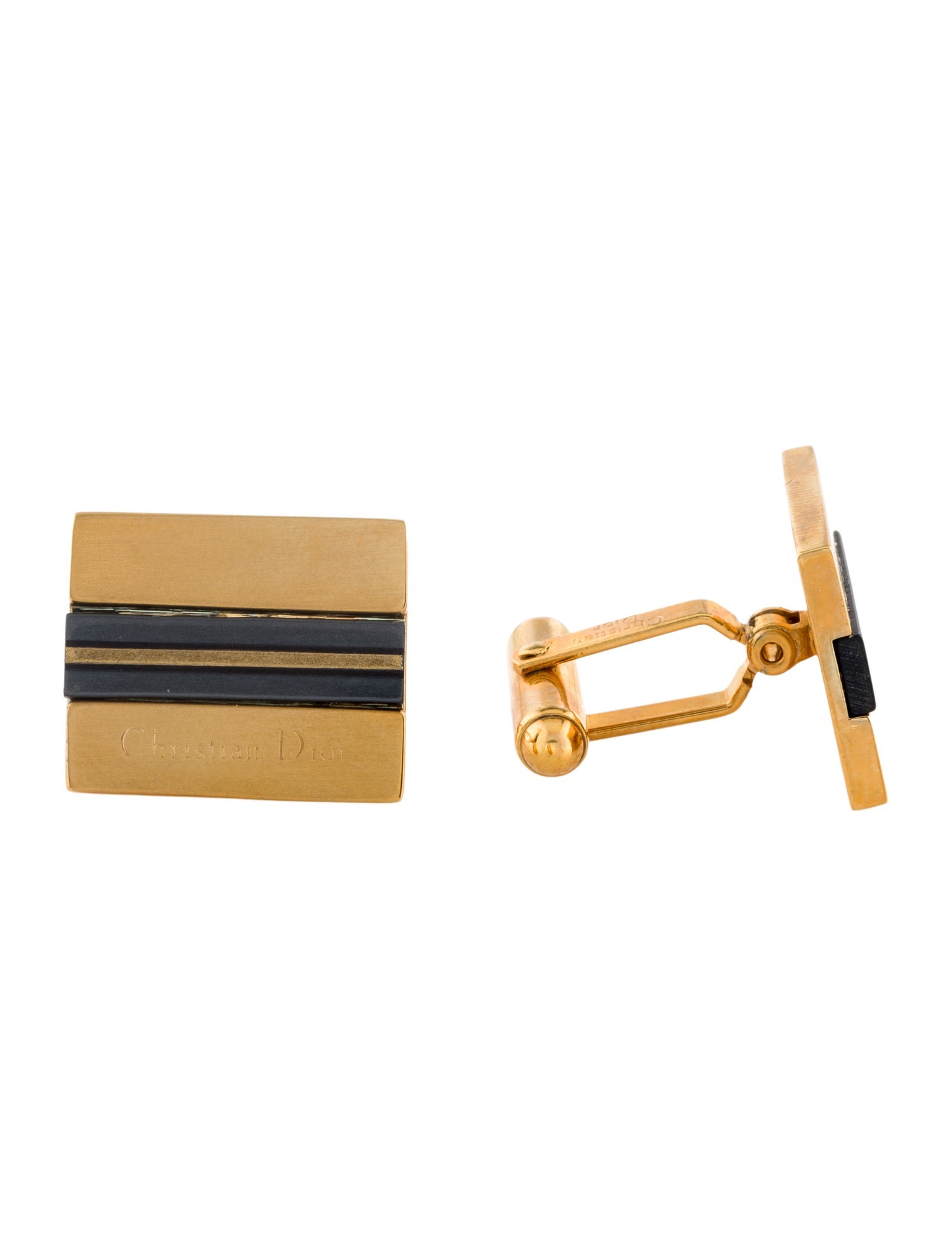 Christian Dior Vintage Resin Square Cufflinks