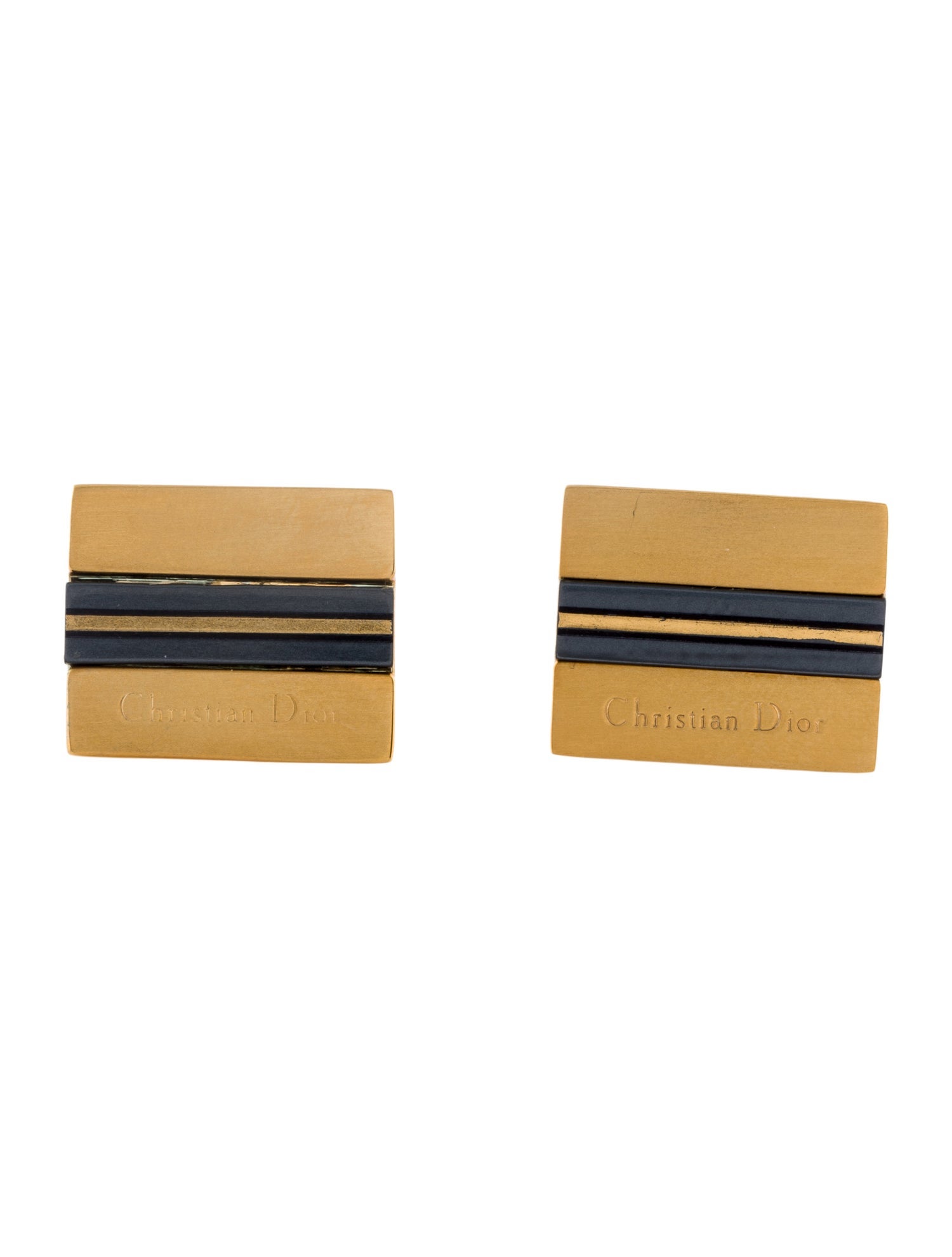Christian Dior Vintage Resin Square Cufflinks