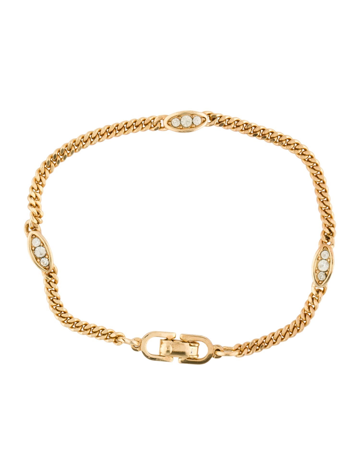 Christian Dior Vintage Crystal Link Bracelet