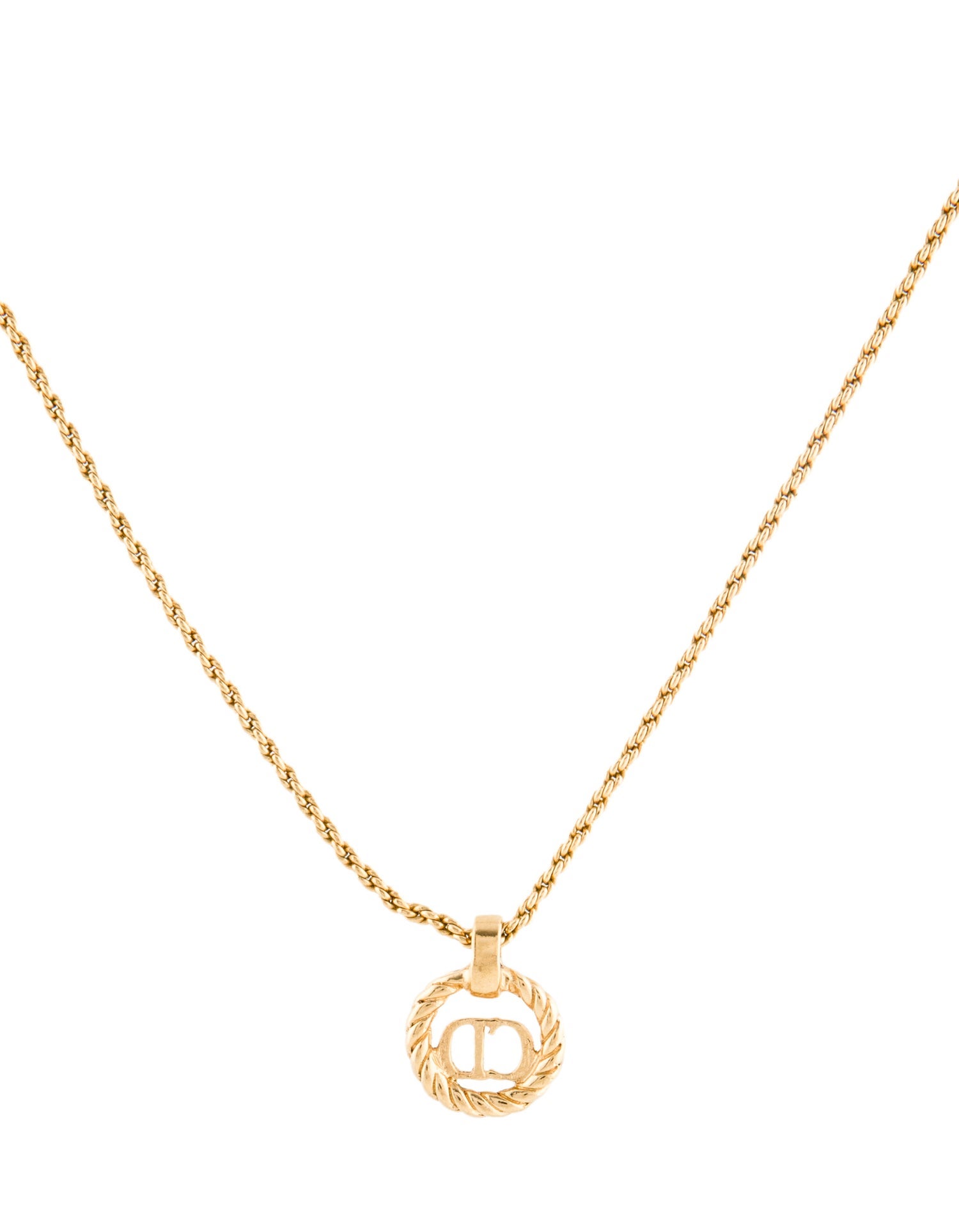 Christian Dior Vintage CD Logo Pendant Necklace