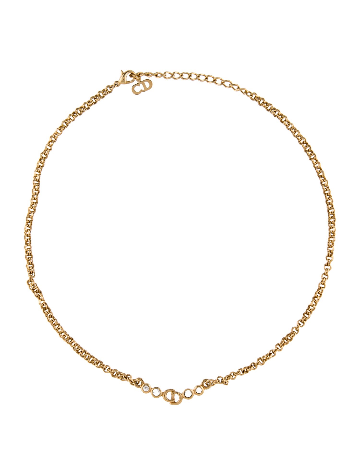 Christian Dior Vintage Crystal CD Collar Necklace