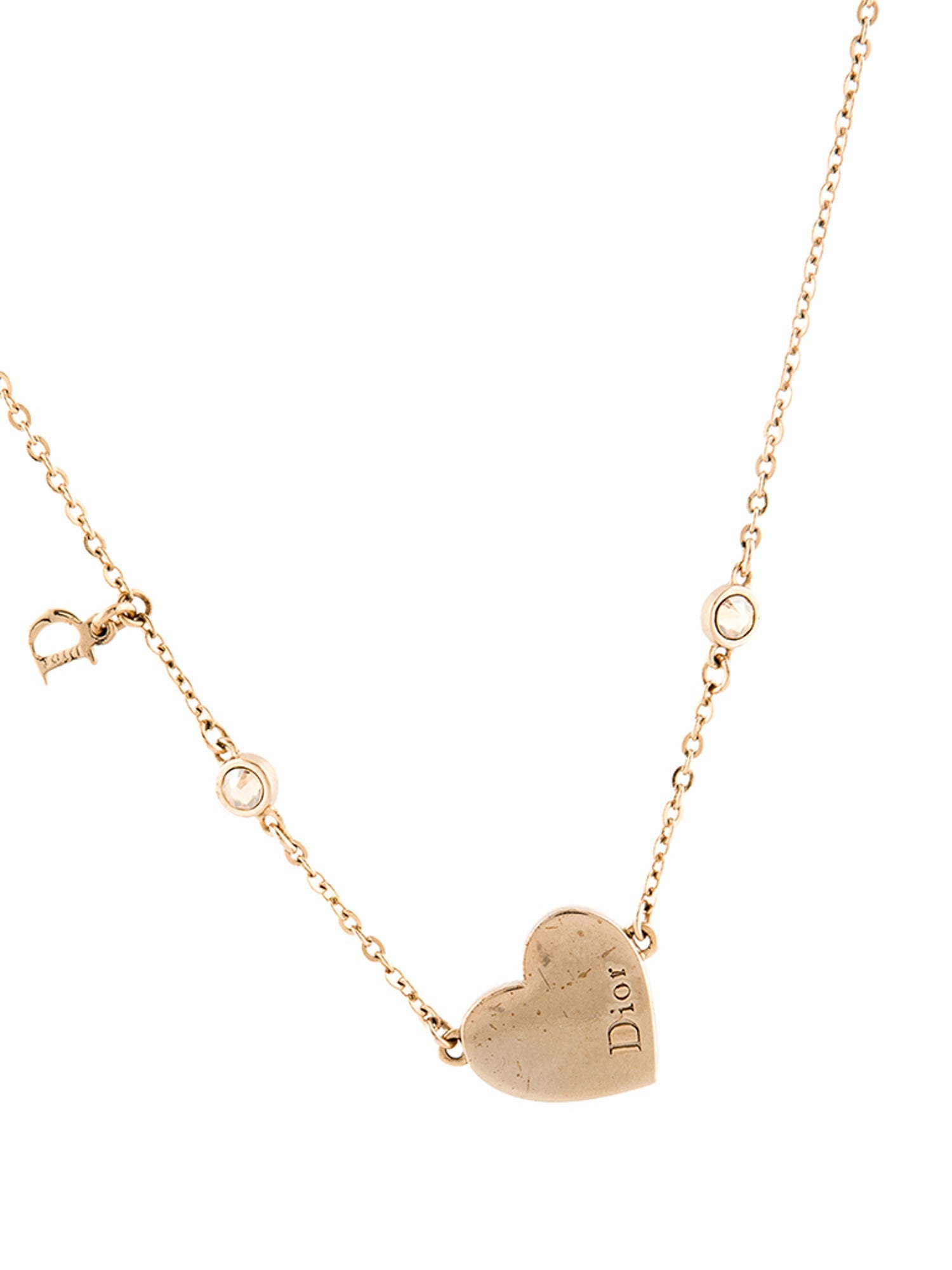 Christian Dior Crystal Heart Pendant Necklace