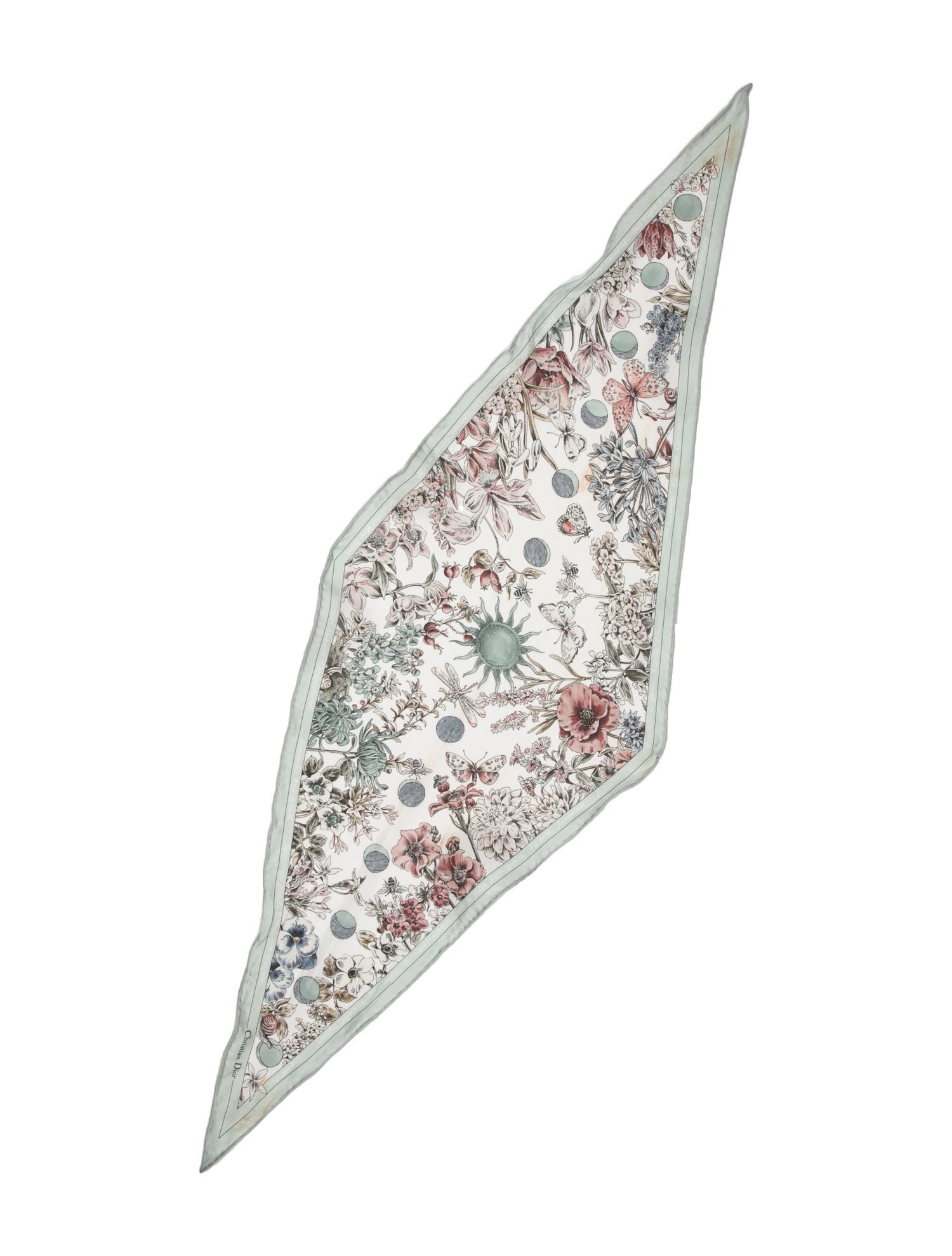 Christian Dior Silk Floral Print Scarf