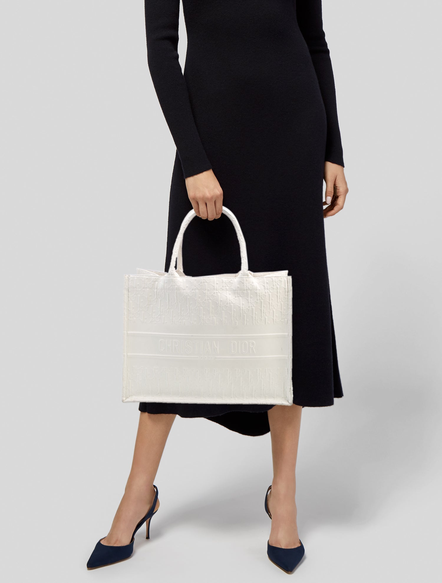 Christian Dior Leather Book Tote Bag Medium