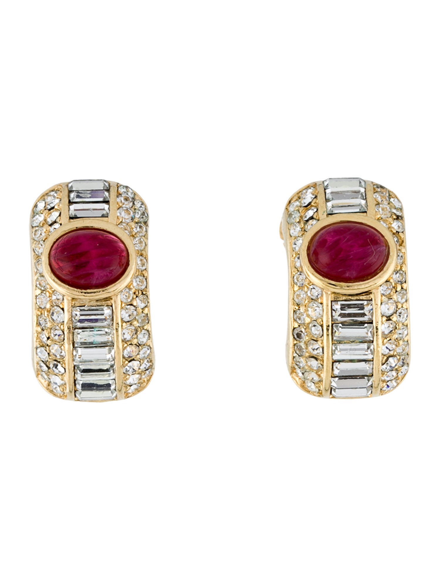 Christian Dior Vintage Crystal Clip-On Earrings
